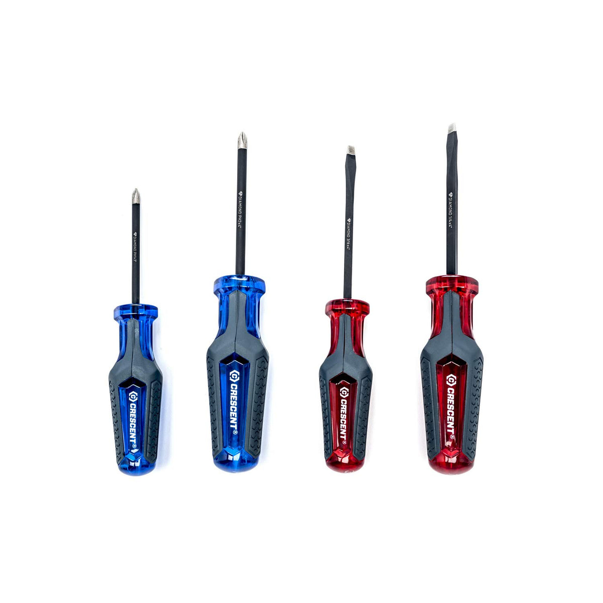 Crescent 4 Pc Phillipsslotted Co-Molded Diamond Tip Screwdriver Set - Cgs4Pcset