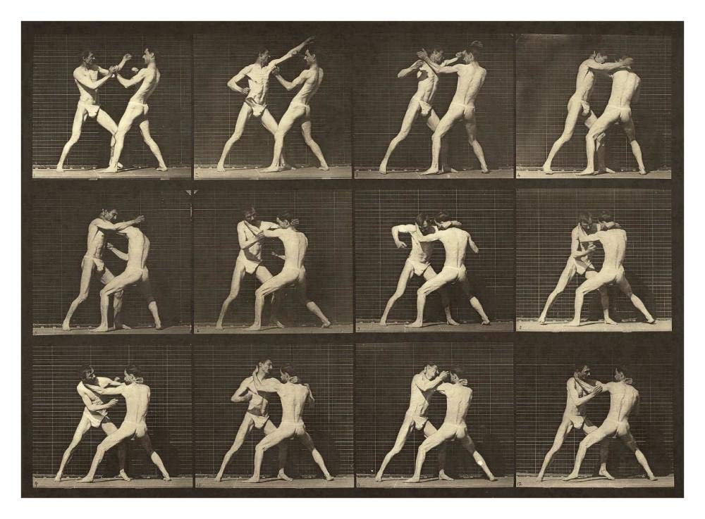 Motion Study: Men Fighting-Paper Art-34x26”