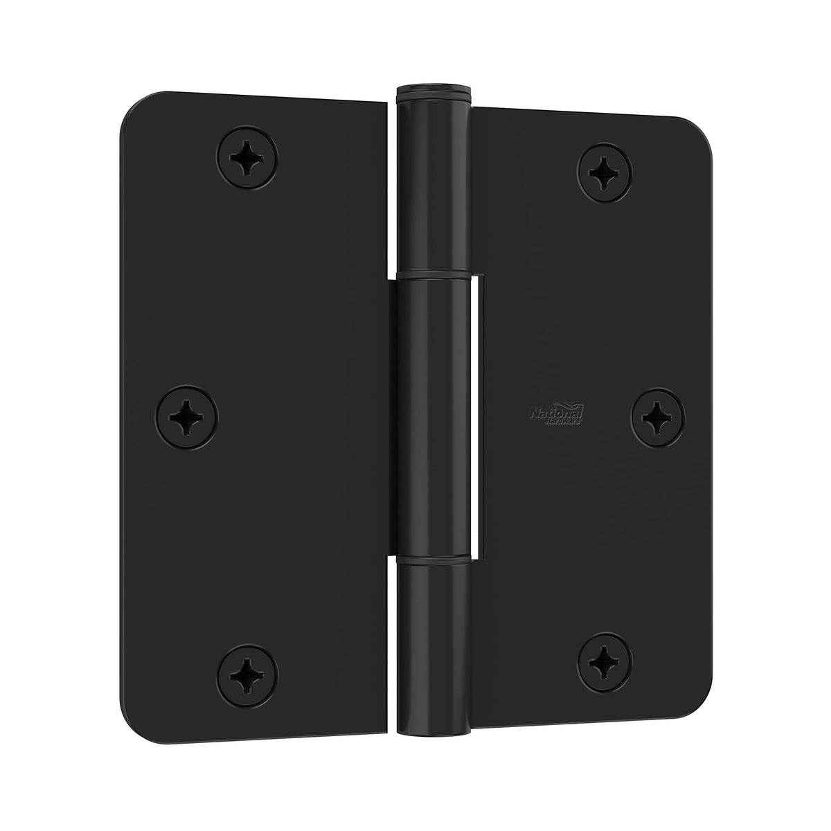 National Hardware Squeak Guard Hinges 14 In Radius Round Corner 3-Pack In Matte Black