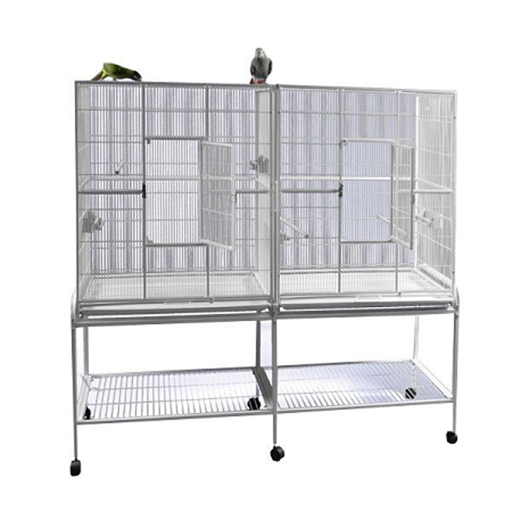64x21″ Double Flight Cage with Divider 6421 Platinum″