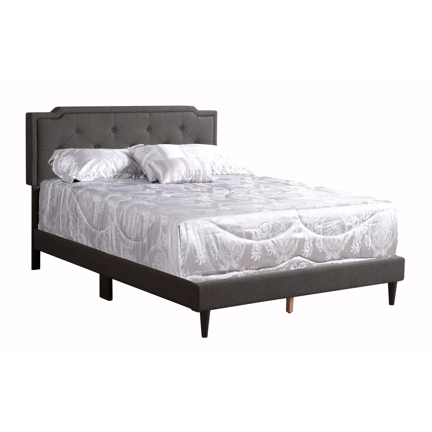 Deb Dark Grey Adjustable Queen Panel Bed