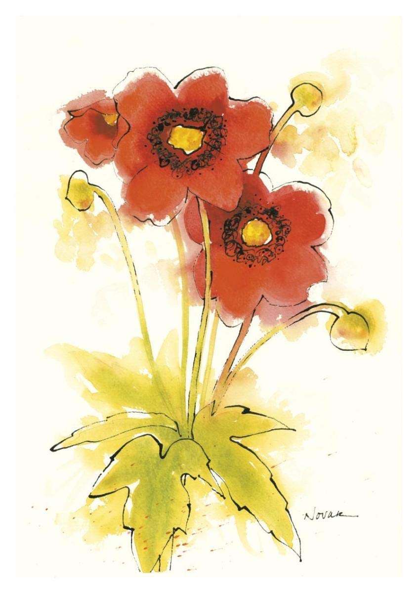 Flores Rojas II -Paper Art-14x20”