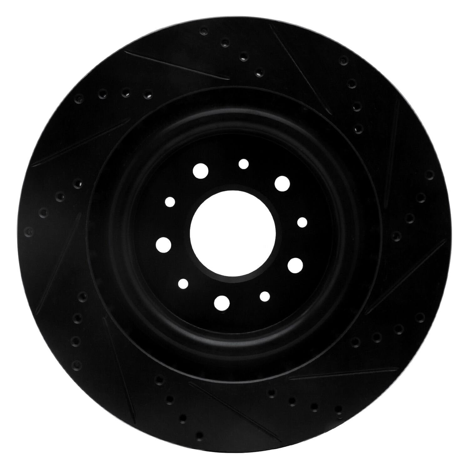 R1 Concepts Brake Rotor Drilled and Slotted Black ECB-20016L