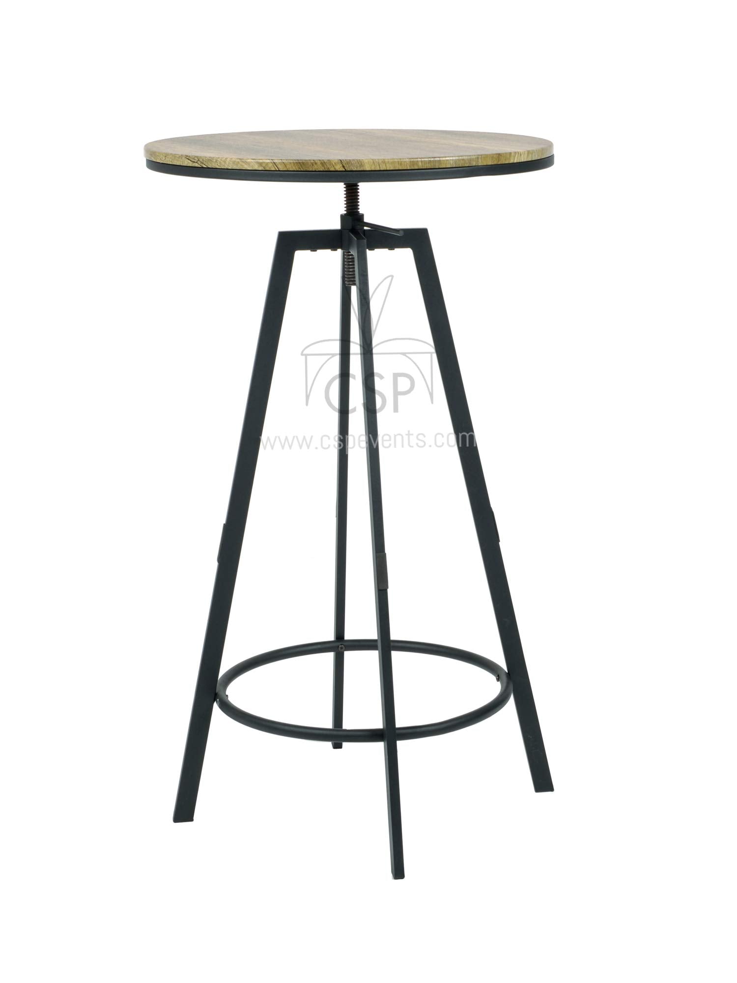 Commerical Seating Products Swivel Wood Top Table Chairs, Black