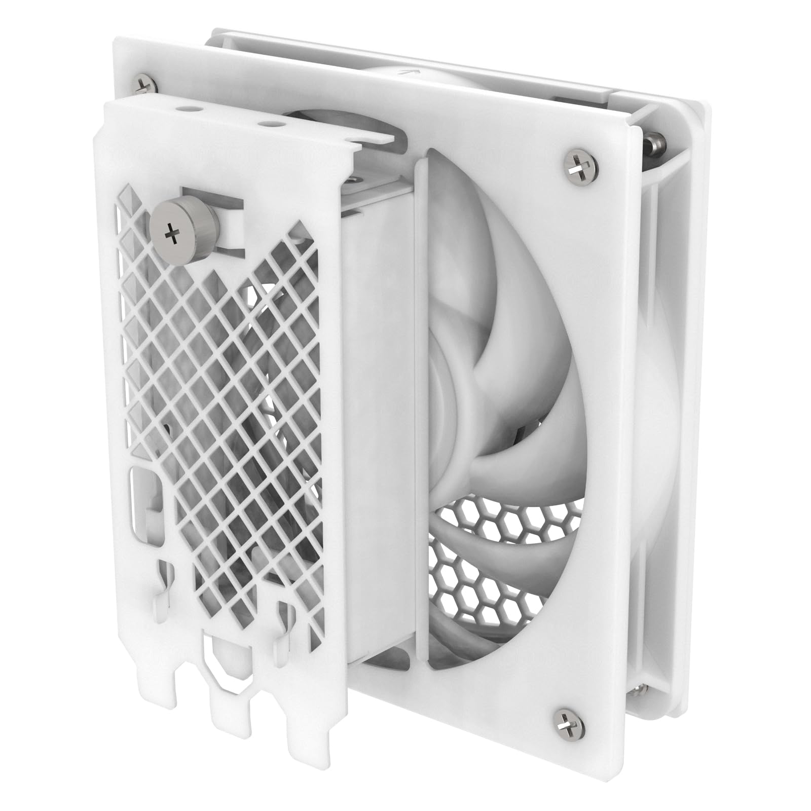 SilverStone Technology FDP02 White Colored External GPU Cooling Fan Adapter Bracket, SST-FDP02W
