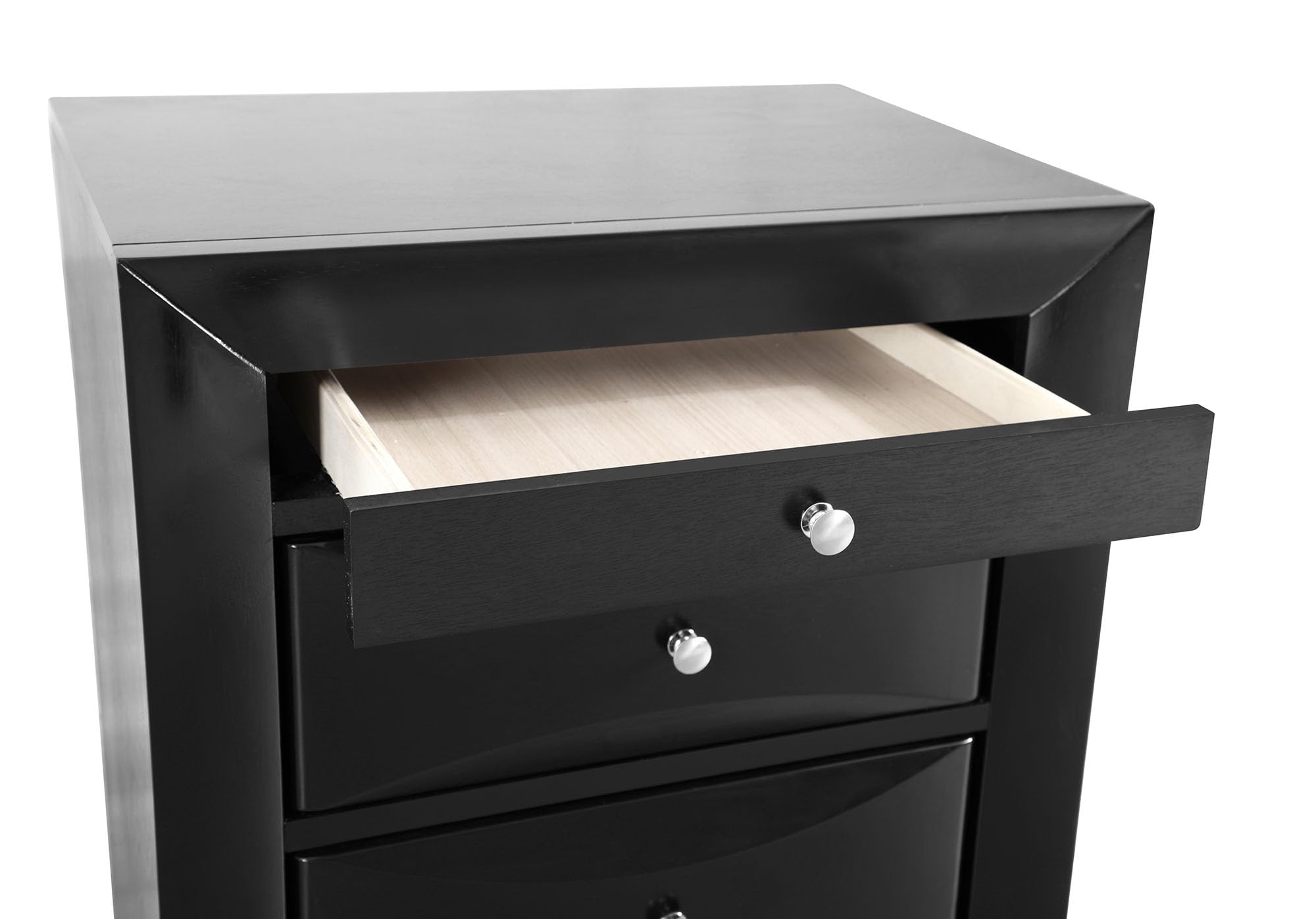 Marilla 3-Drawer Black Nightstand (28 in. H x 17 in. W x 23 in. D)
