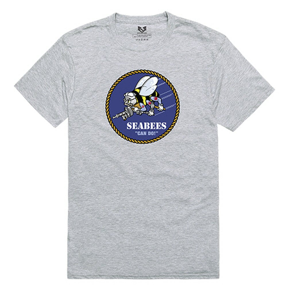 Relaxed Graphic Ts, Seabees,H.Grey, 2X