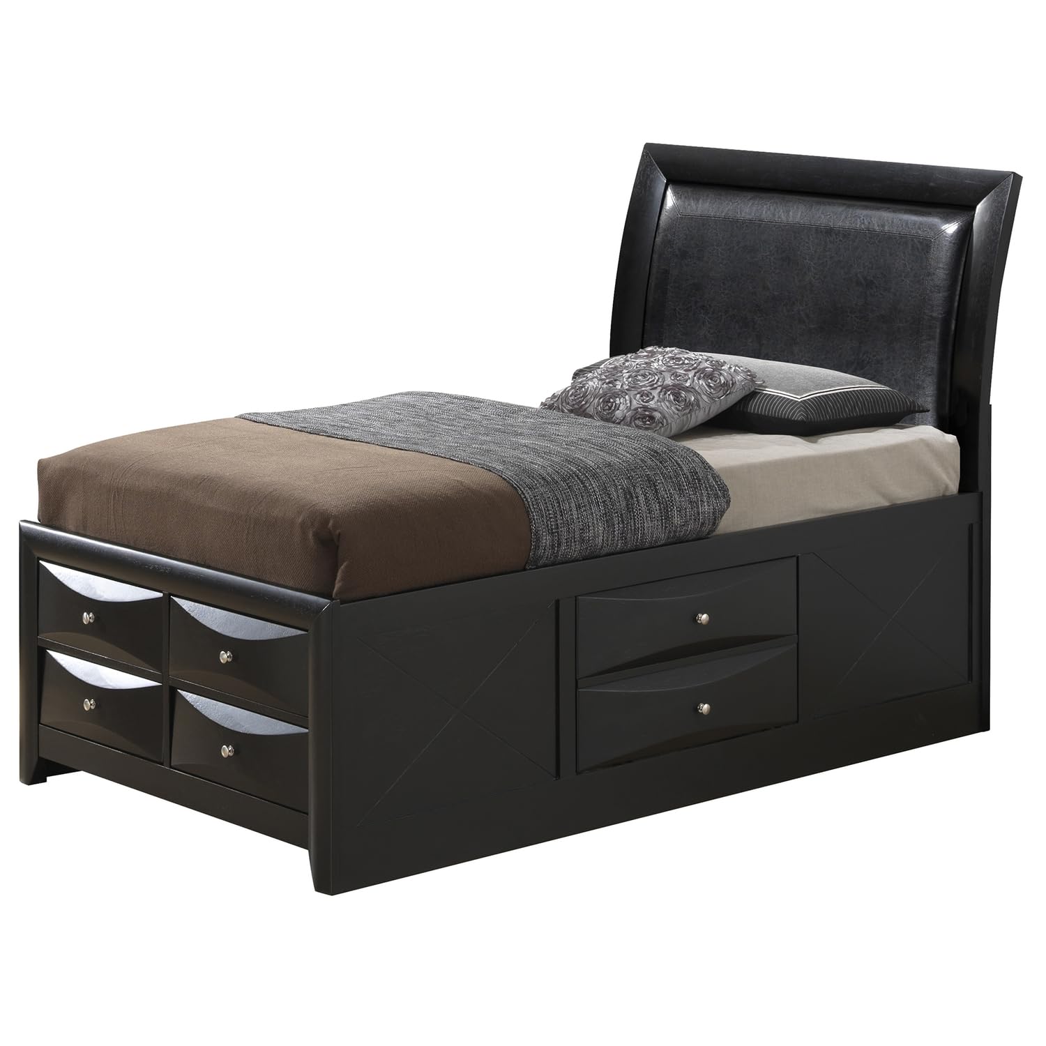 Marilla Black Twin Panel Beds