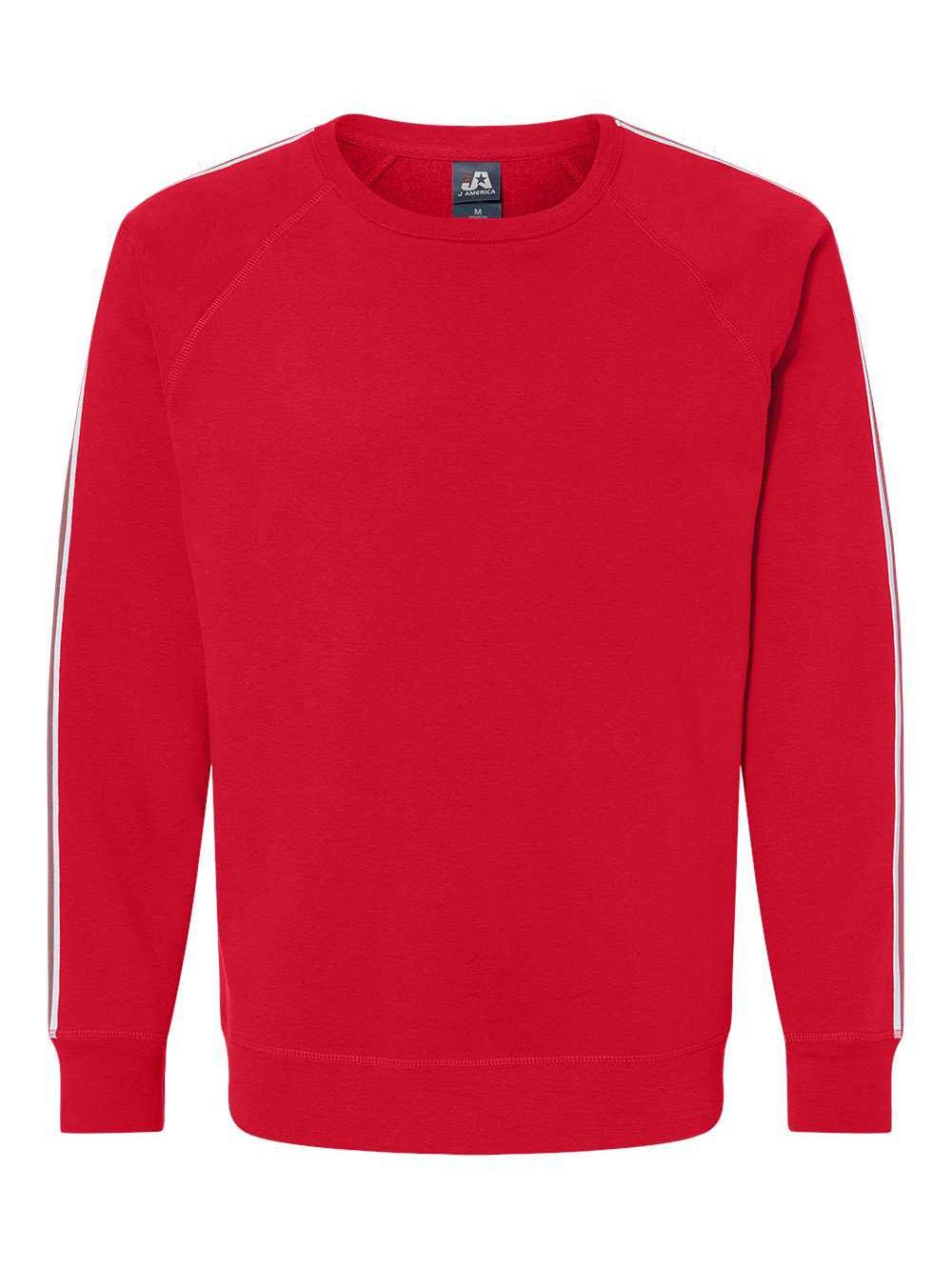 J. America Rival Fleece Crewneck Sweatshirt - Red, XS
