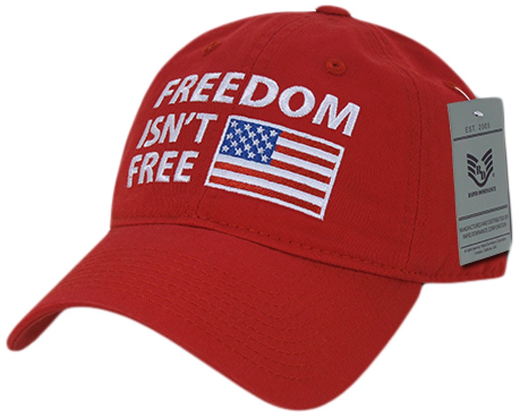 Relaxed Graphic Cap,Freedom Isnt, Red