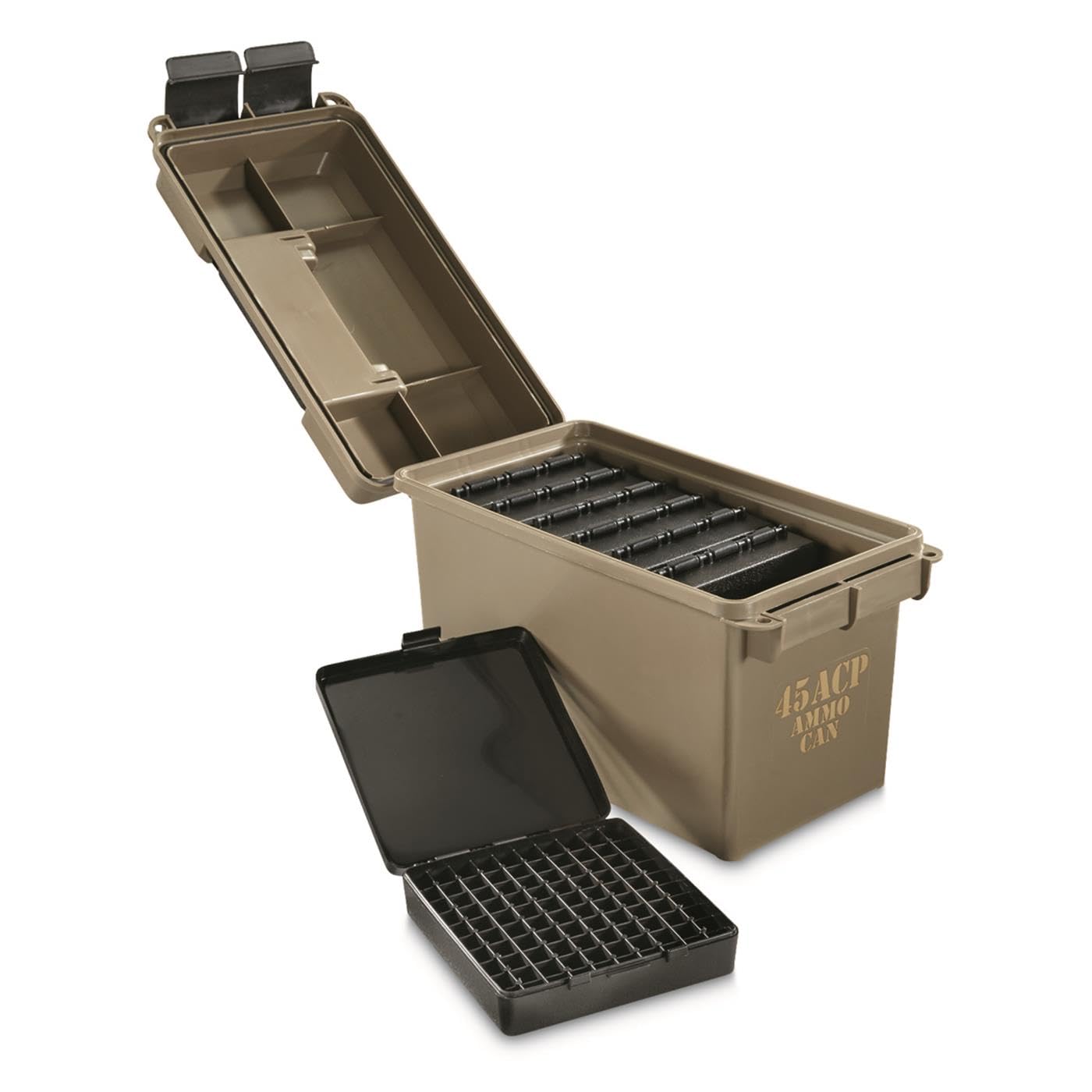 MTM 45 ACP Ammo Can for 700 rd.  Includes 7 each P-100-45s Dark Earth
