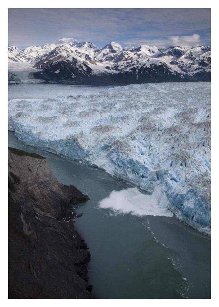 Hubbard Glacier encroaching on Gilbert Point, Wrangell-St. Elias National Park, Alaska-Paper Art-27.2x38”