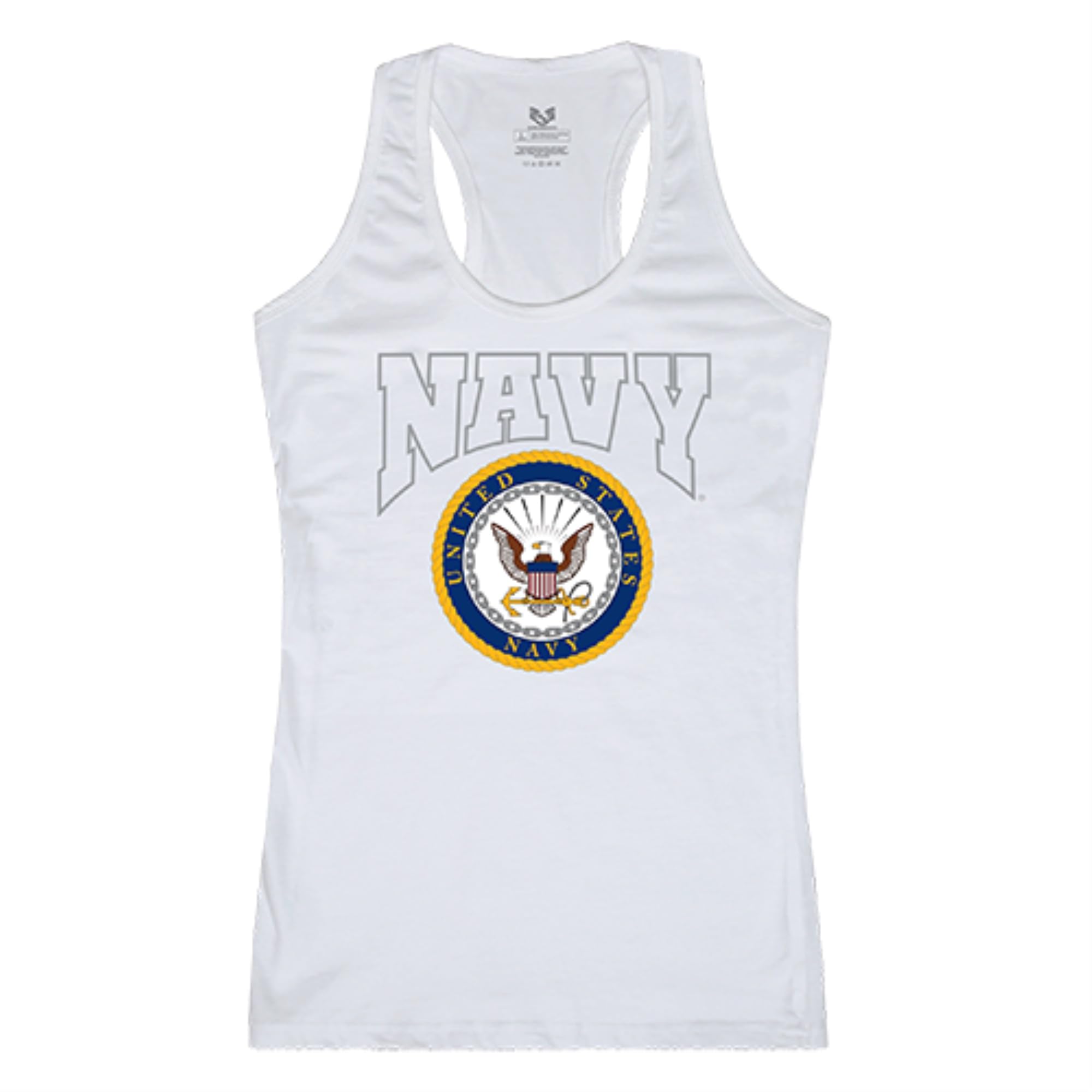 Graphic Tank, Navy, White, XL