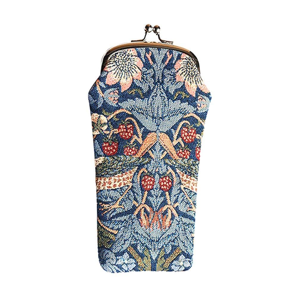 William Morris Strawberry Thief Blue Glasses Sunglasses Pouch Case