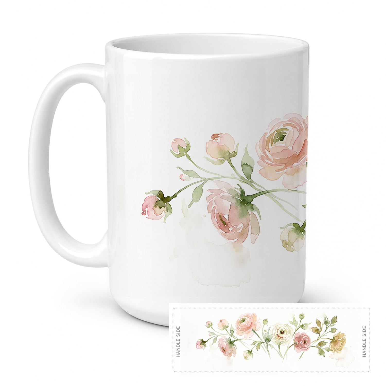 Carolines Treasures Ranunculus Flowers Ceramic Coffee Mug 15 oz
