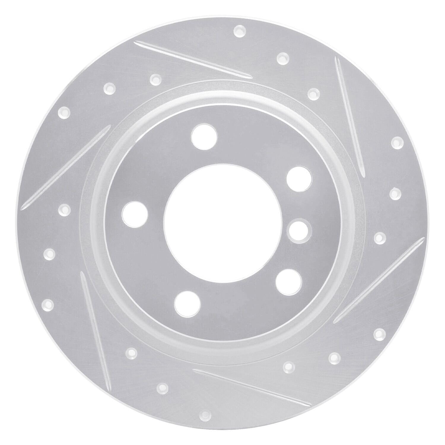R1 Concepts Brake Rotor Drilled and Slotted Silver EDZ-32012R