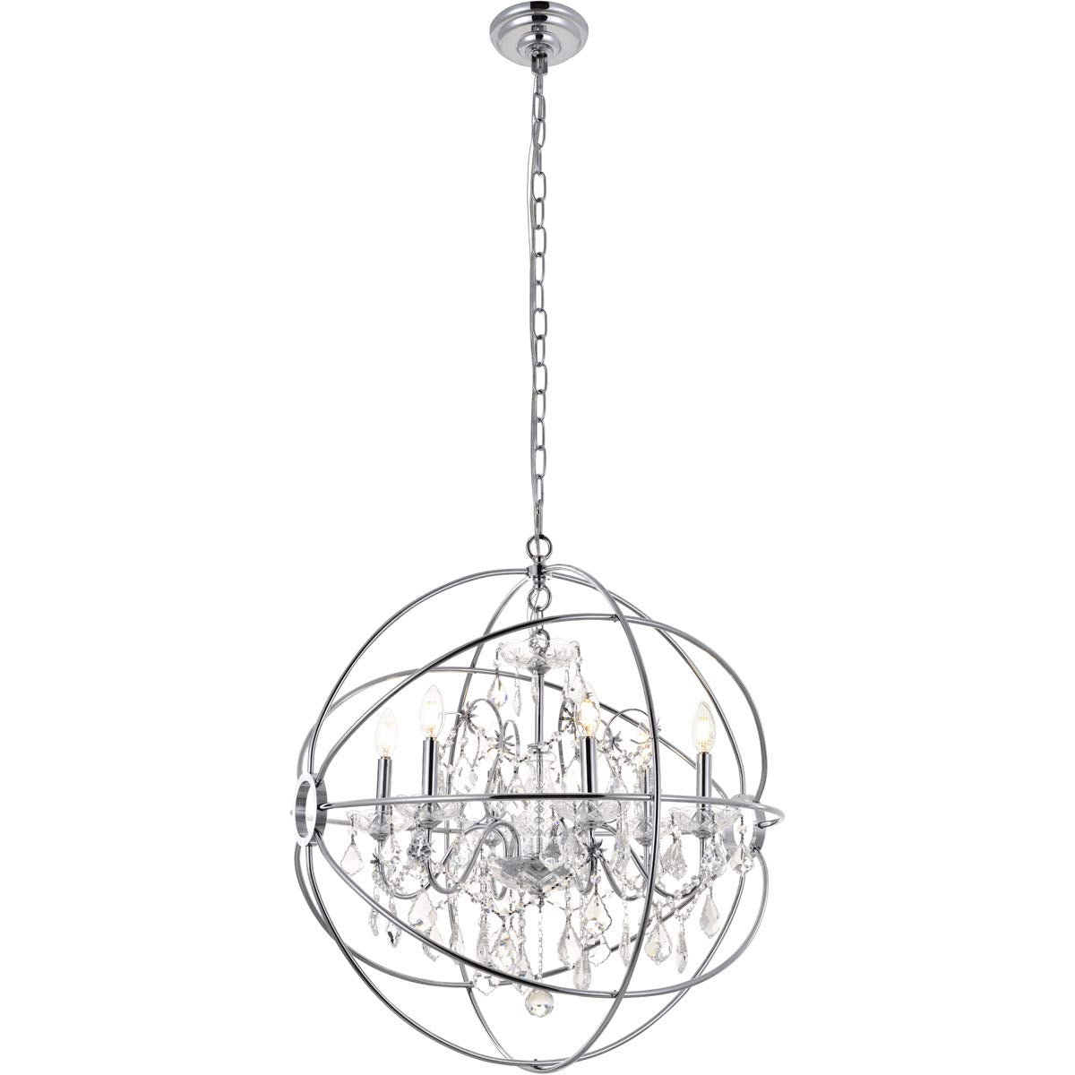 Cordelia 6 Light Chrome Crystal Pendant