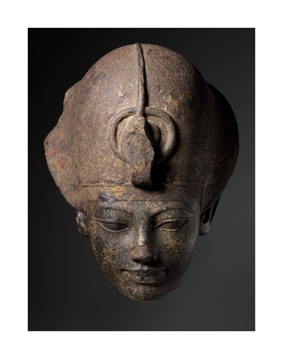 Head of Amenhotep III Wearing the Blue Crown, c. 1391-1353 B -Paper Art-18.541x24”
