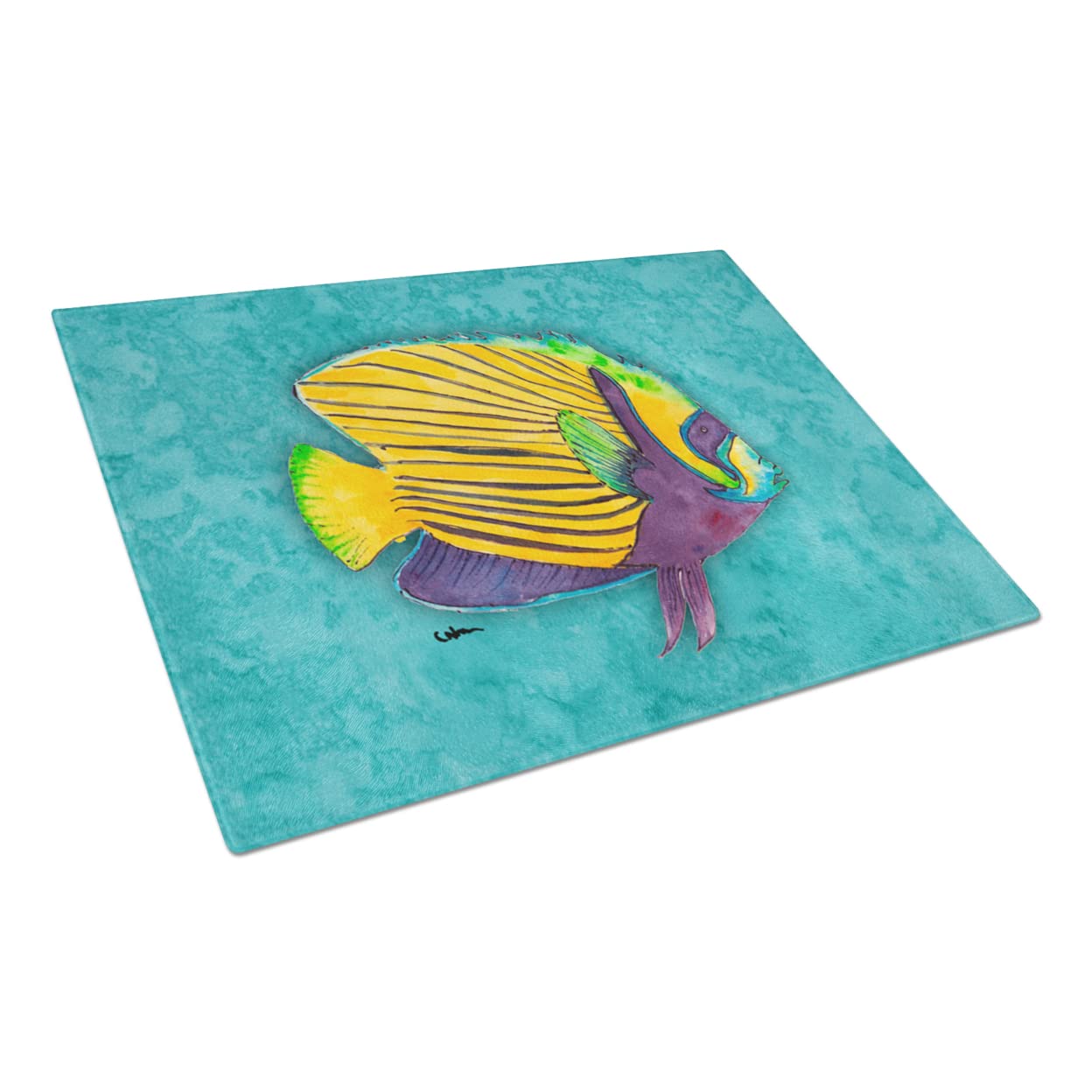 Tropical Fish Glass Cutting Board Large