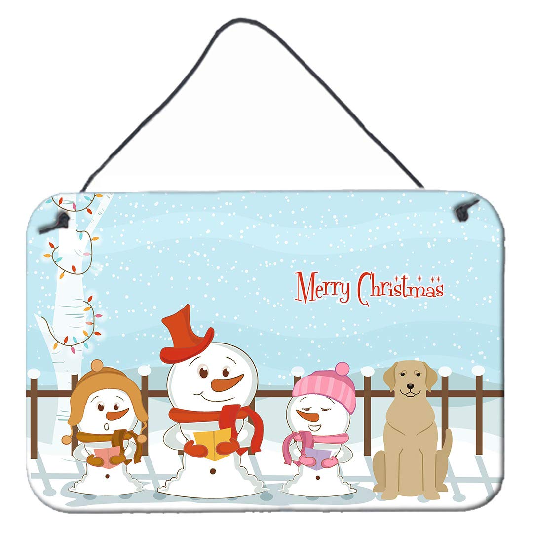 Merry Christmas Carolers Design with Dog Art Wall or Door Hanging Prints