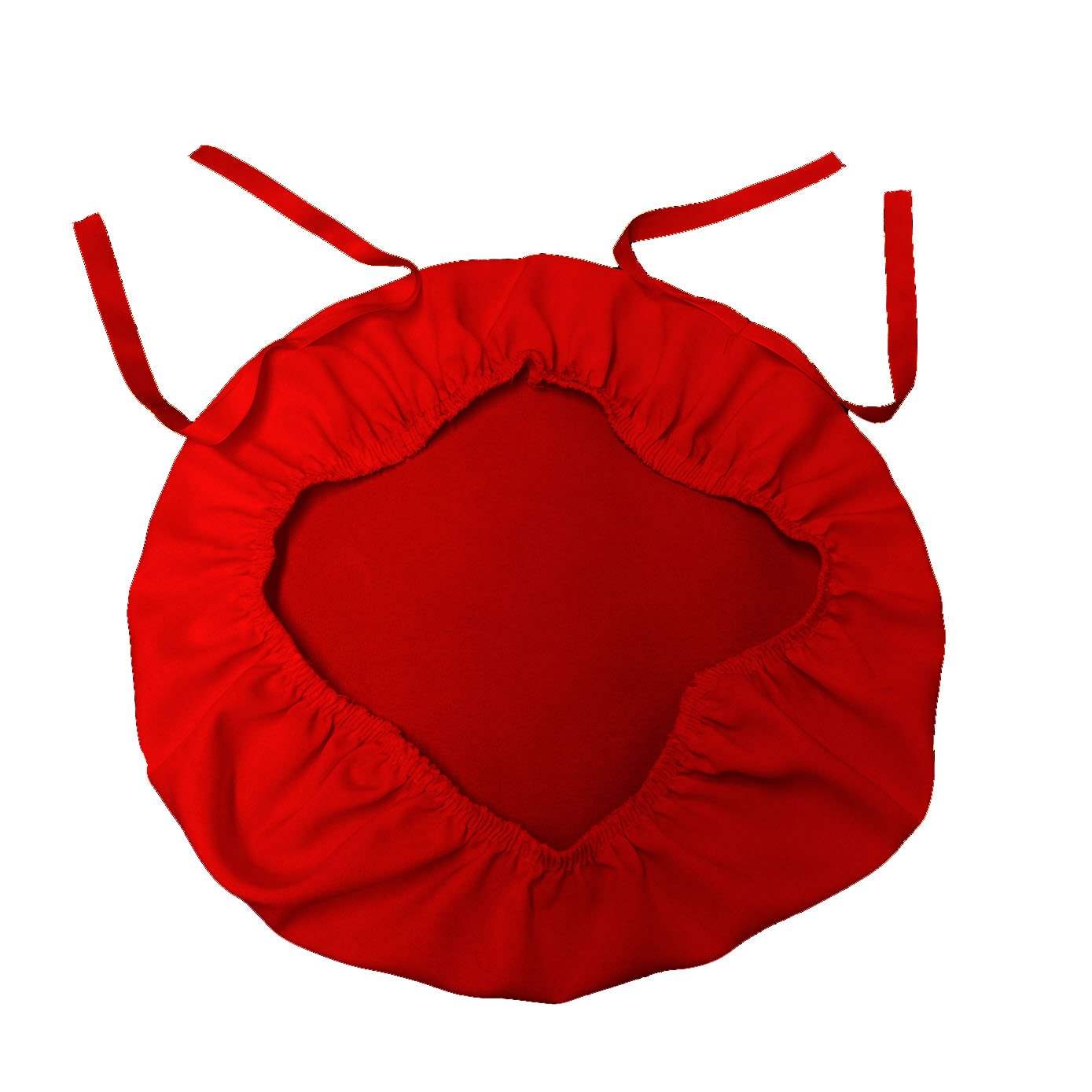 LA Linen Pack-4 Polyester Poplin Chiavari Chair Cushion Cover , Red