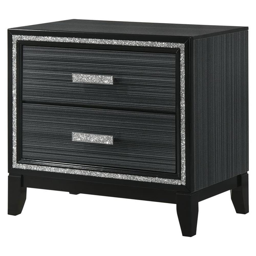 Nightstand, Weathered Black Finish