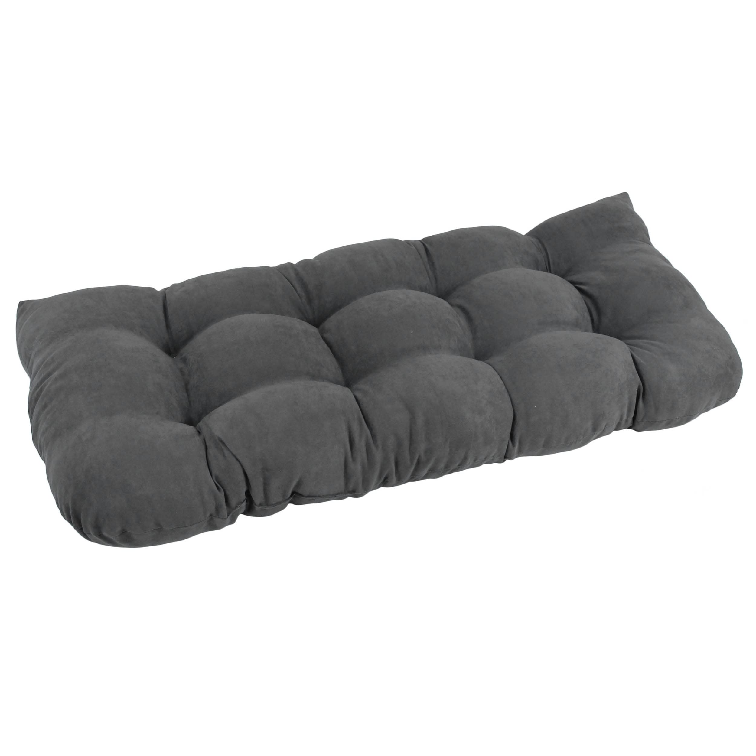 42-inch by 19-inch U-Shaped Micro Suede Polyester Tufted Settee/Bench Cushion - Grey