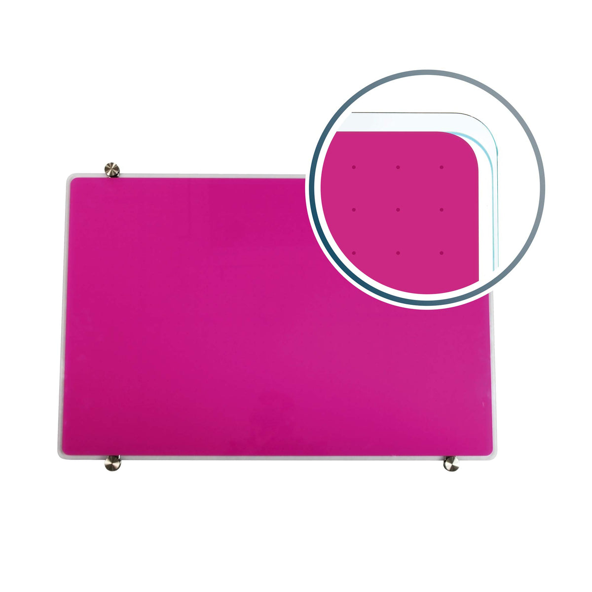 Viztex Glacier Soft Violet Multi-Purpose Grid Glass Dry Erase Board 30 X 40