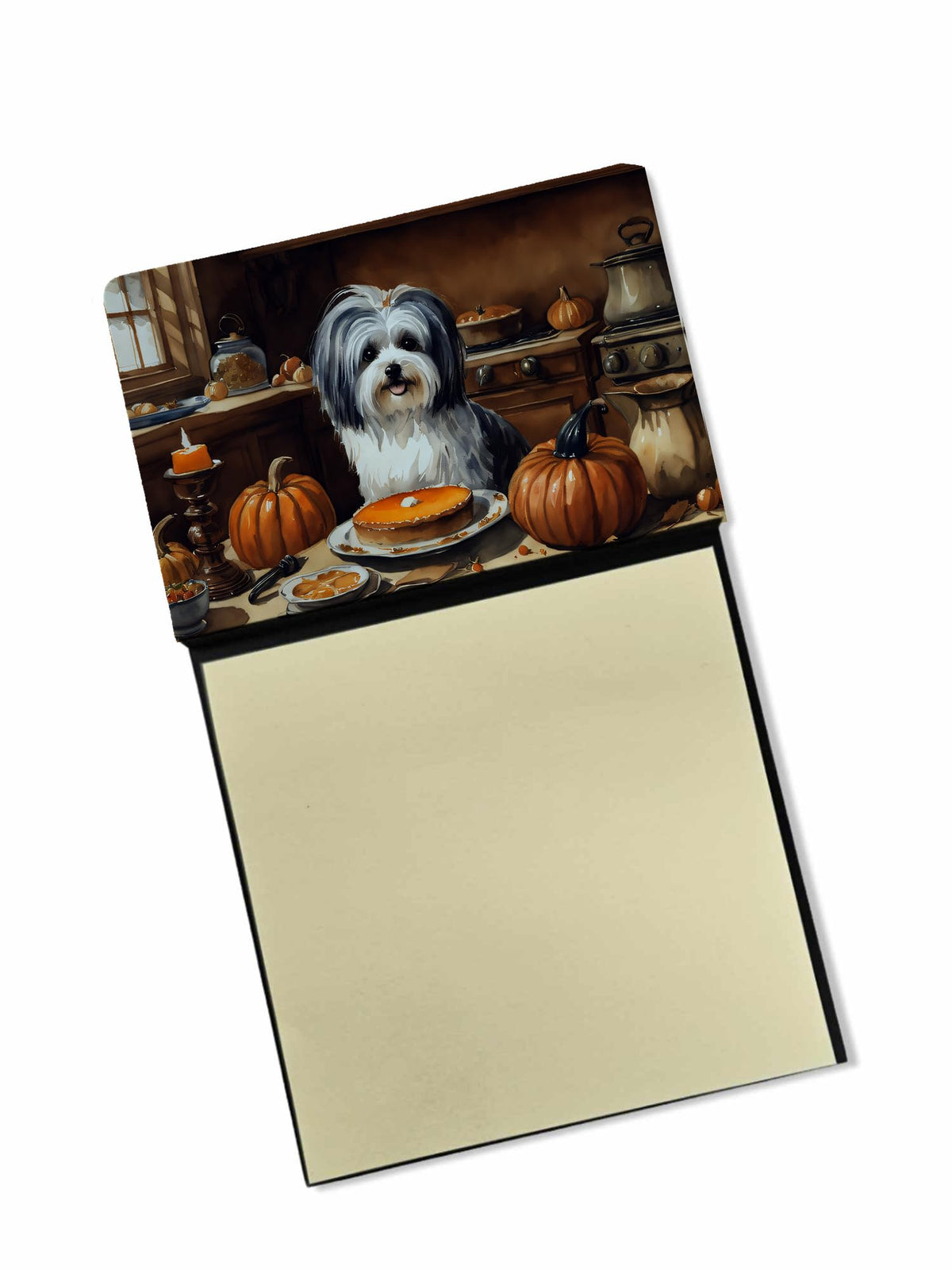 Havanese Fall Kitchen Pumpkins Sticky Note Holder