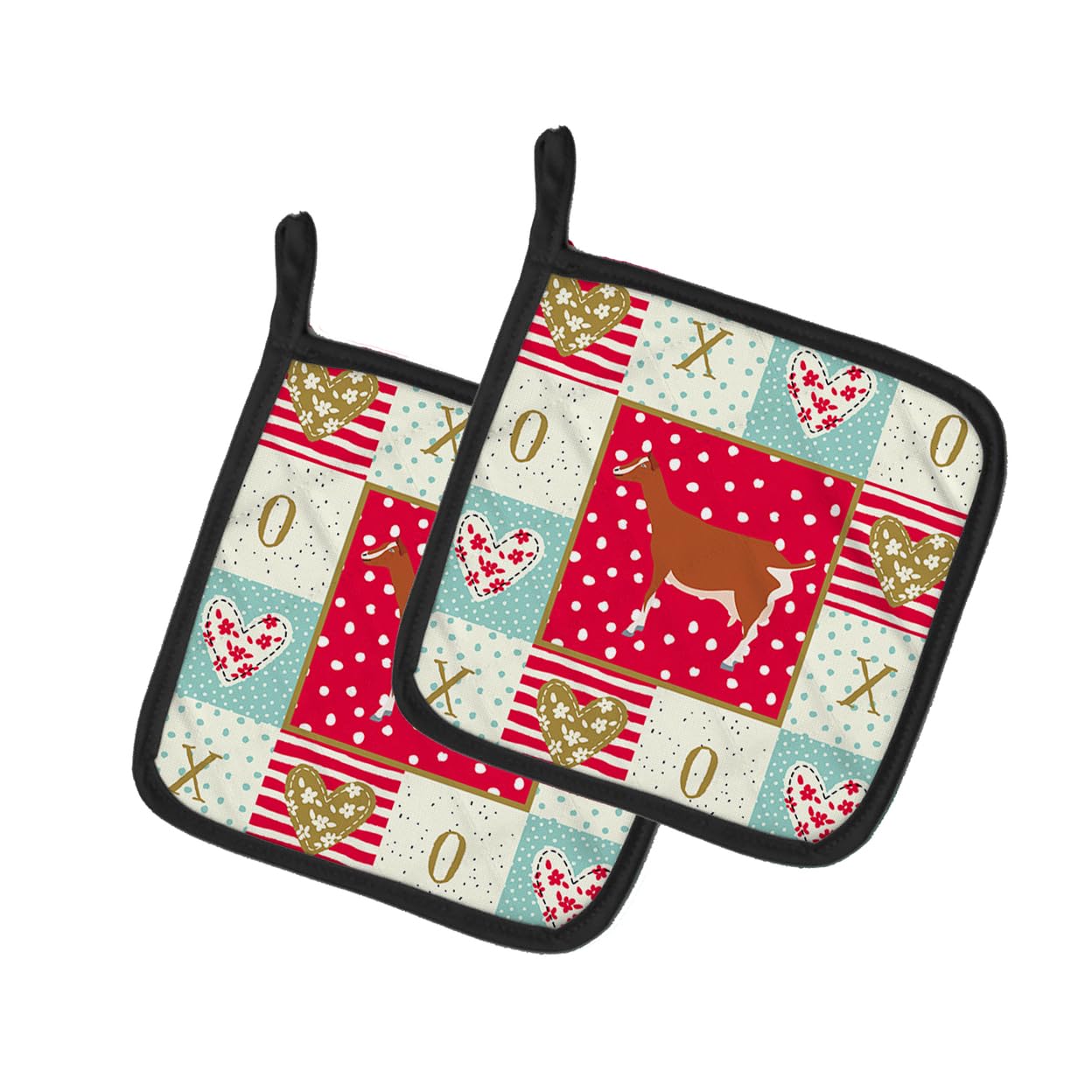 Toggenburger Goat Love Pair of Pot Holders