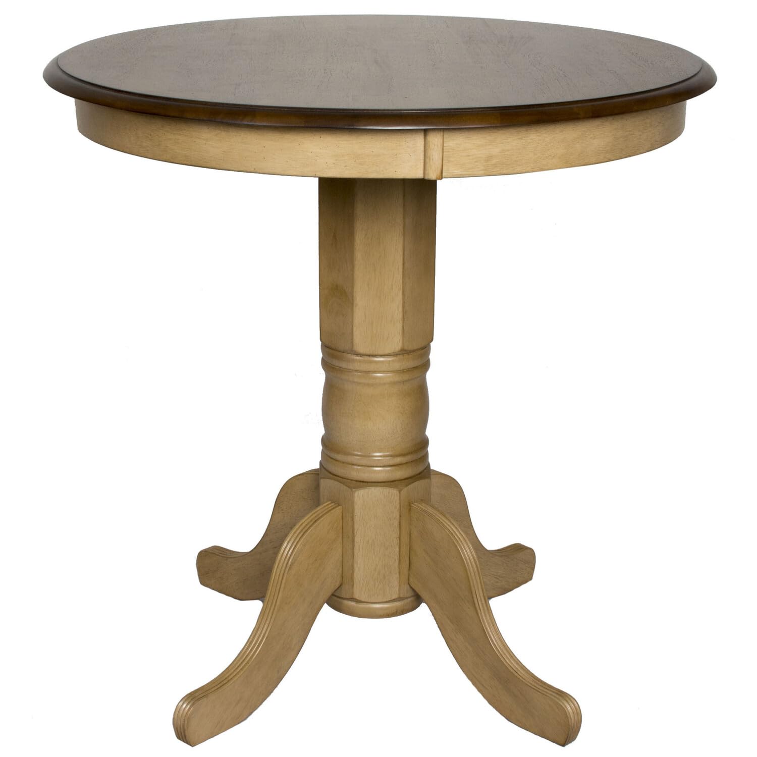 Sunset Trading Brook 3 Piece 36 Round Pub Table Set with Napoleon Stools | Counter Height Dining | Seats 4"
