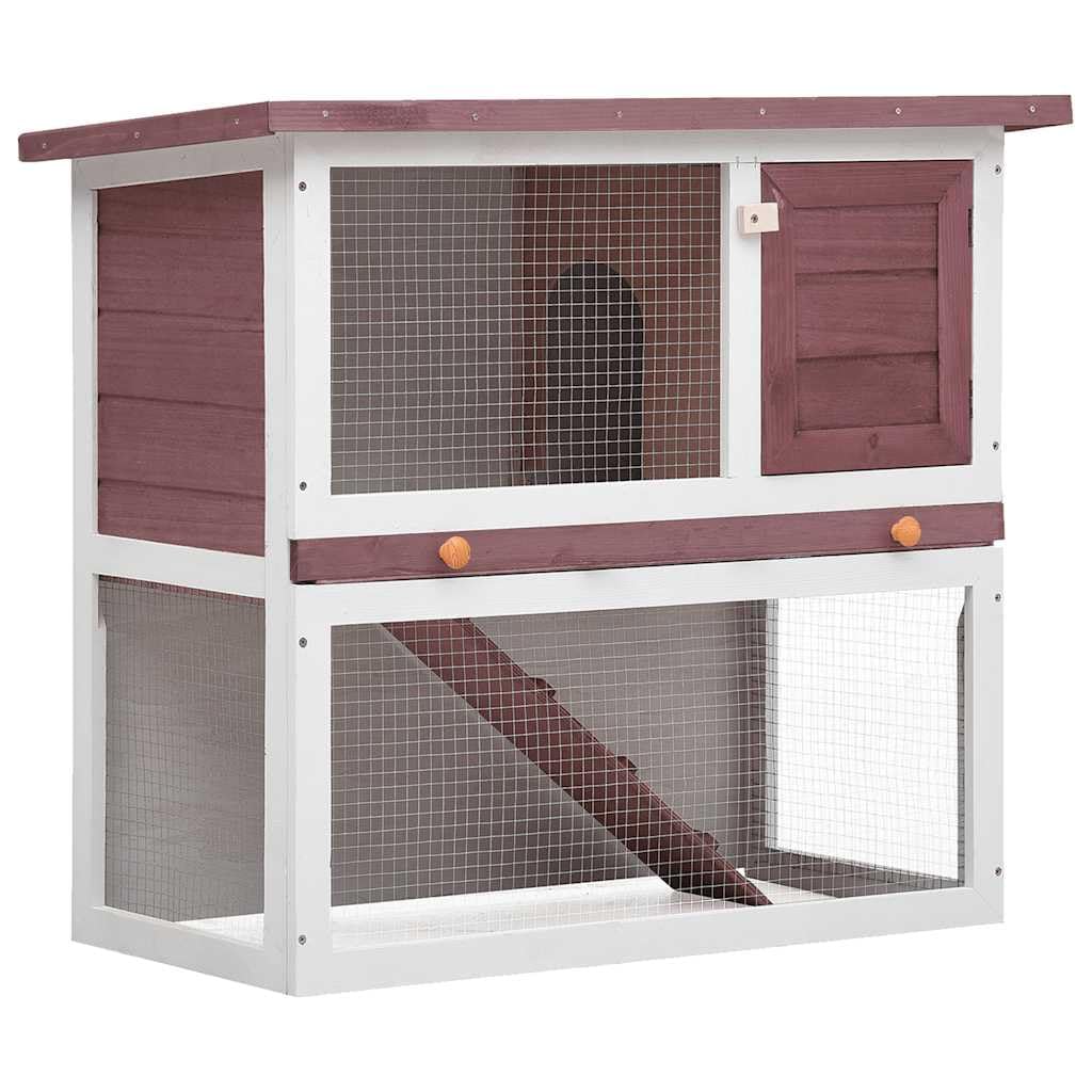 vidaXL Outdoor Rabbit Hutch 1 Door Brown Wood, 170832