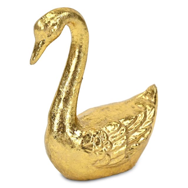 Thalassa 4.25″ Cast Iron Swan Figurine - Gold