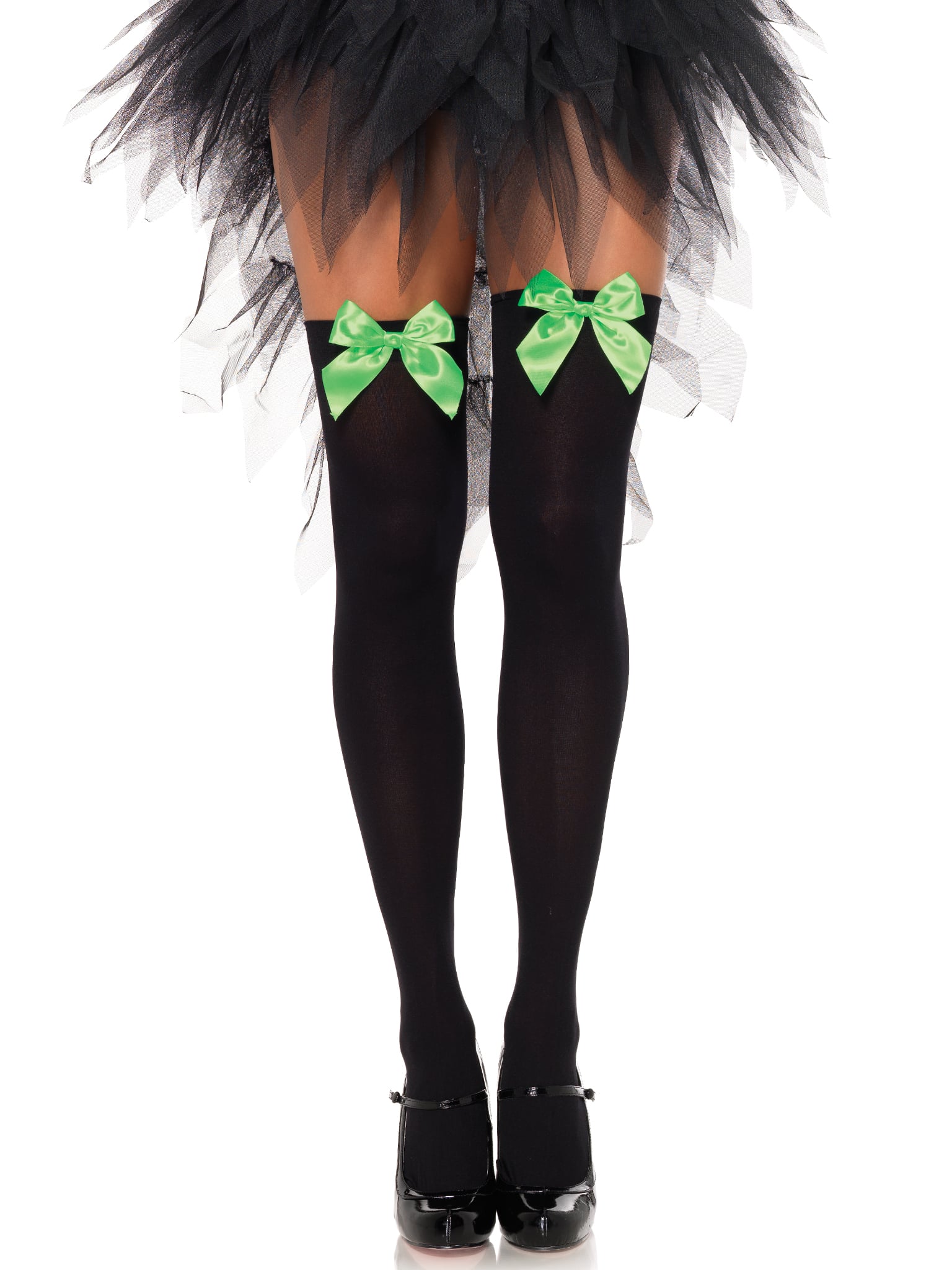 Nylon Over The Knee W/Bow O/S