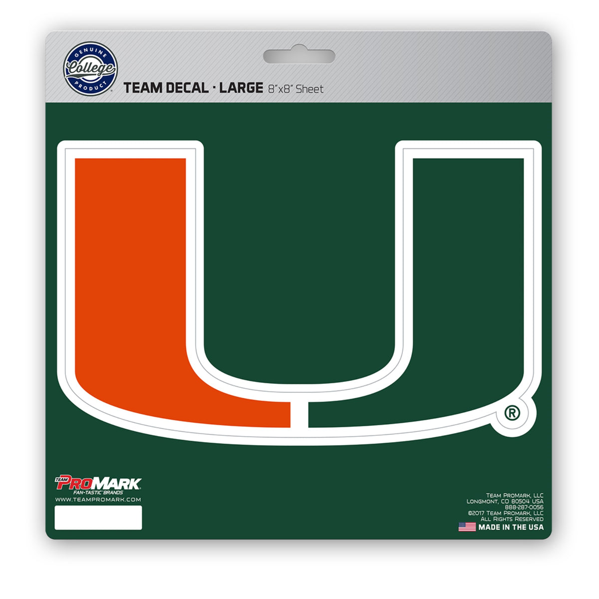 Fanmats, University Of Miami Large Decal