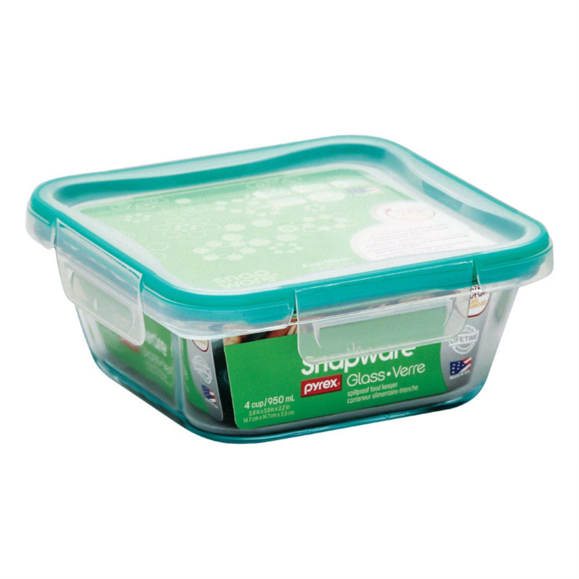 Snpwr Sq W/Lid Clear 4C (Pack Of 4)