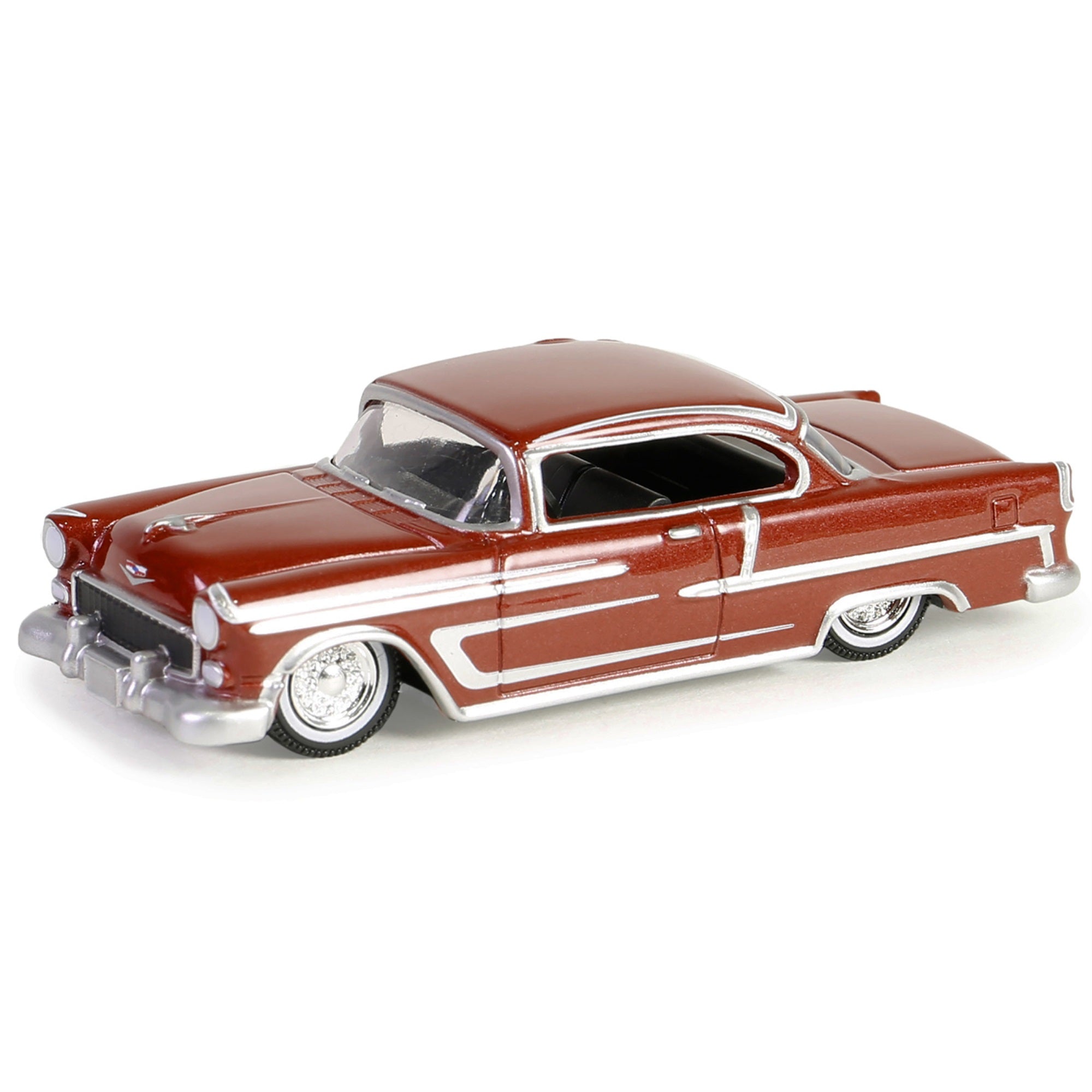 1955 Chevrolet Bel Air Lowrider Red Metallic And Silver 'California Lowriders' Series 5 1/64 Diecast Model Car By Greenlight