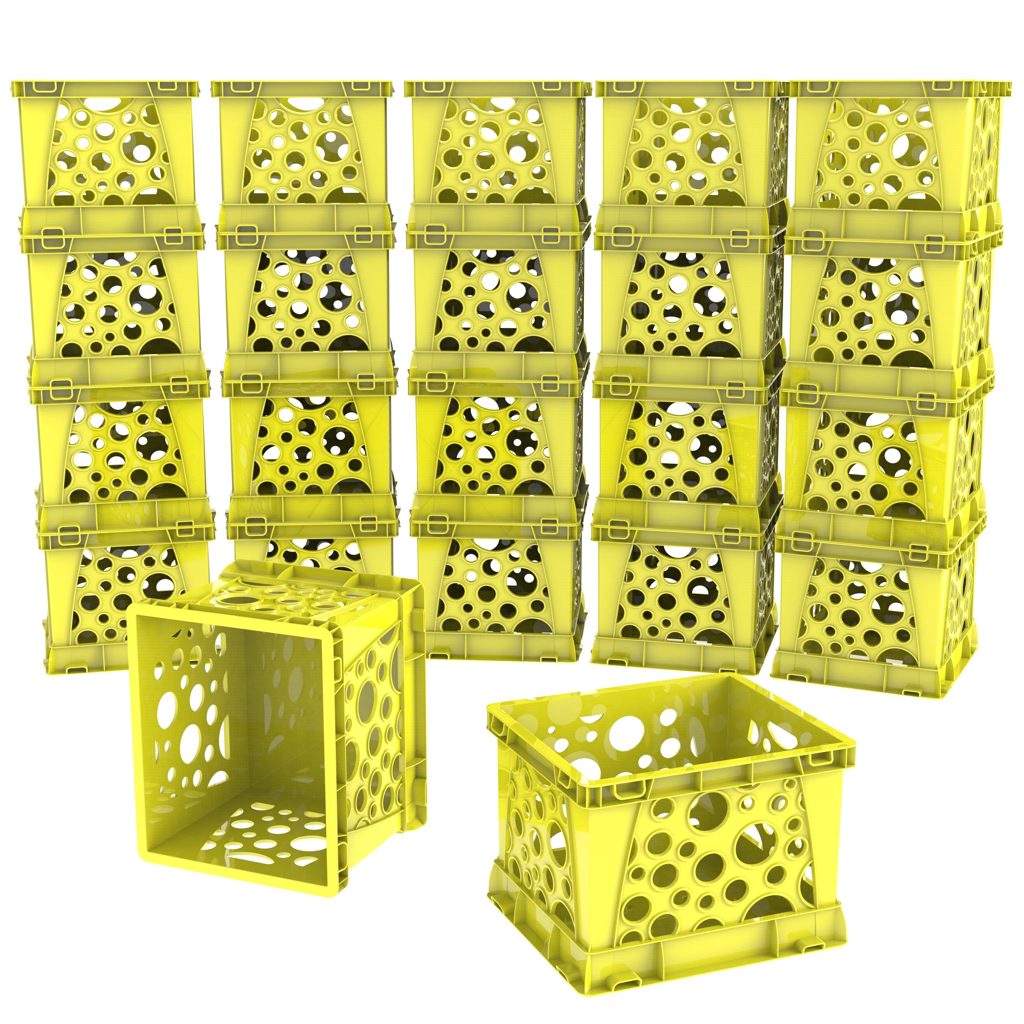 Storex Micro Crate, Yellow, 18-Pack
