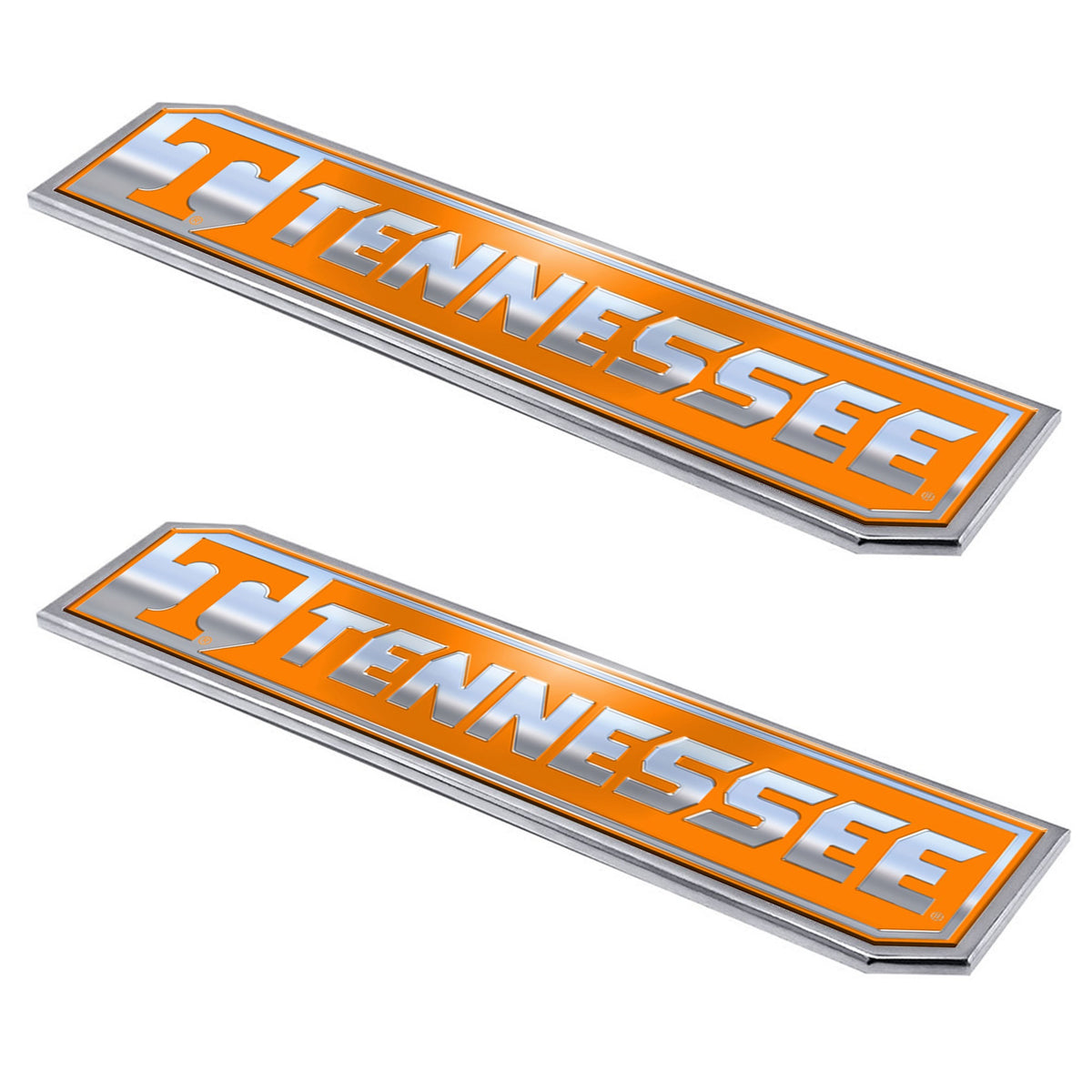 Fanmats 63176 Tennessee Volunteers 2 Piece Heavy Duty Aluminum Embossed Truck Emblem Set, 1.75