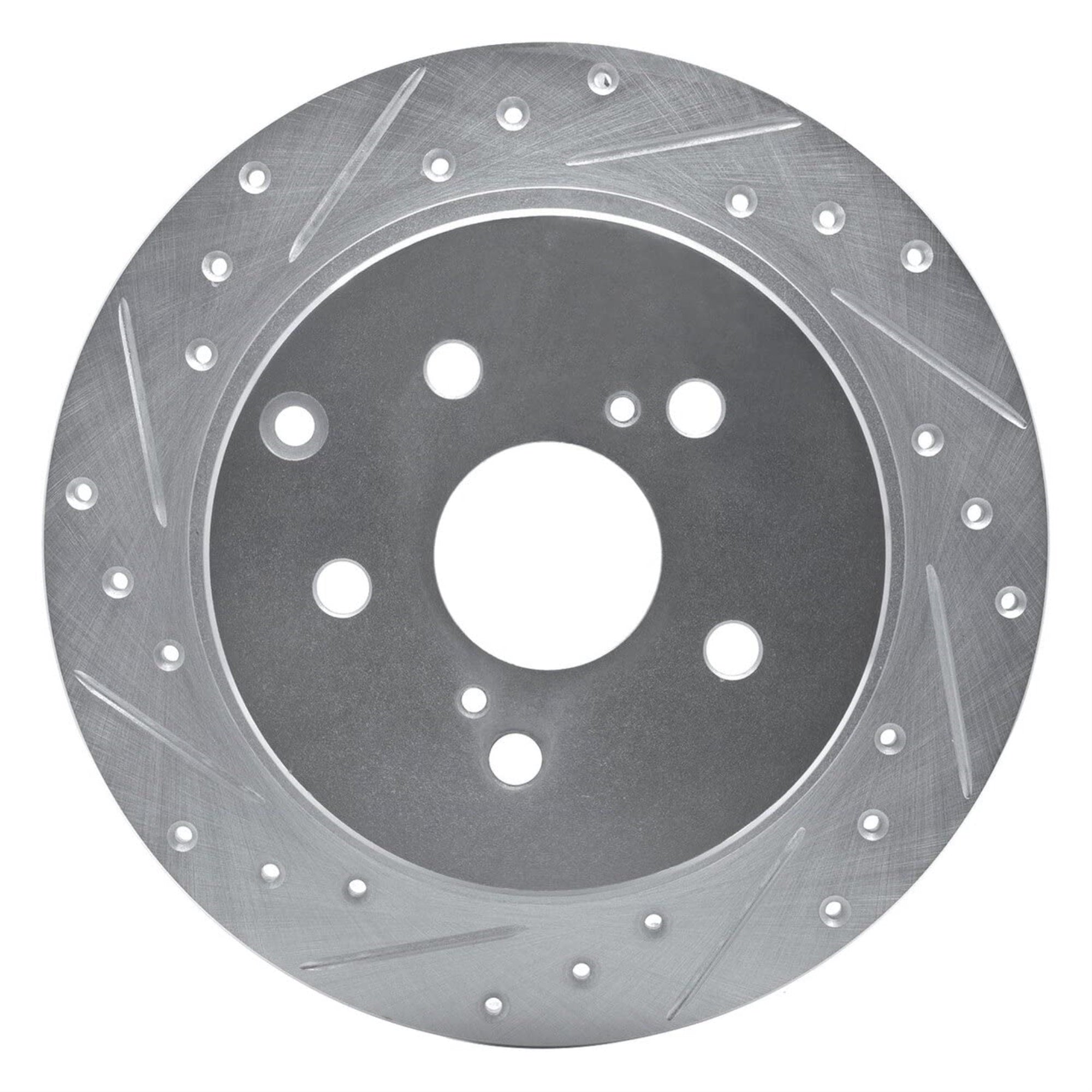 Brake Rotor - Drilled and Slotted - Silver 631-76089L