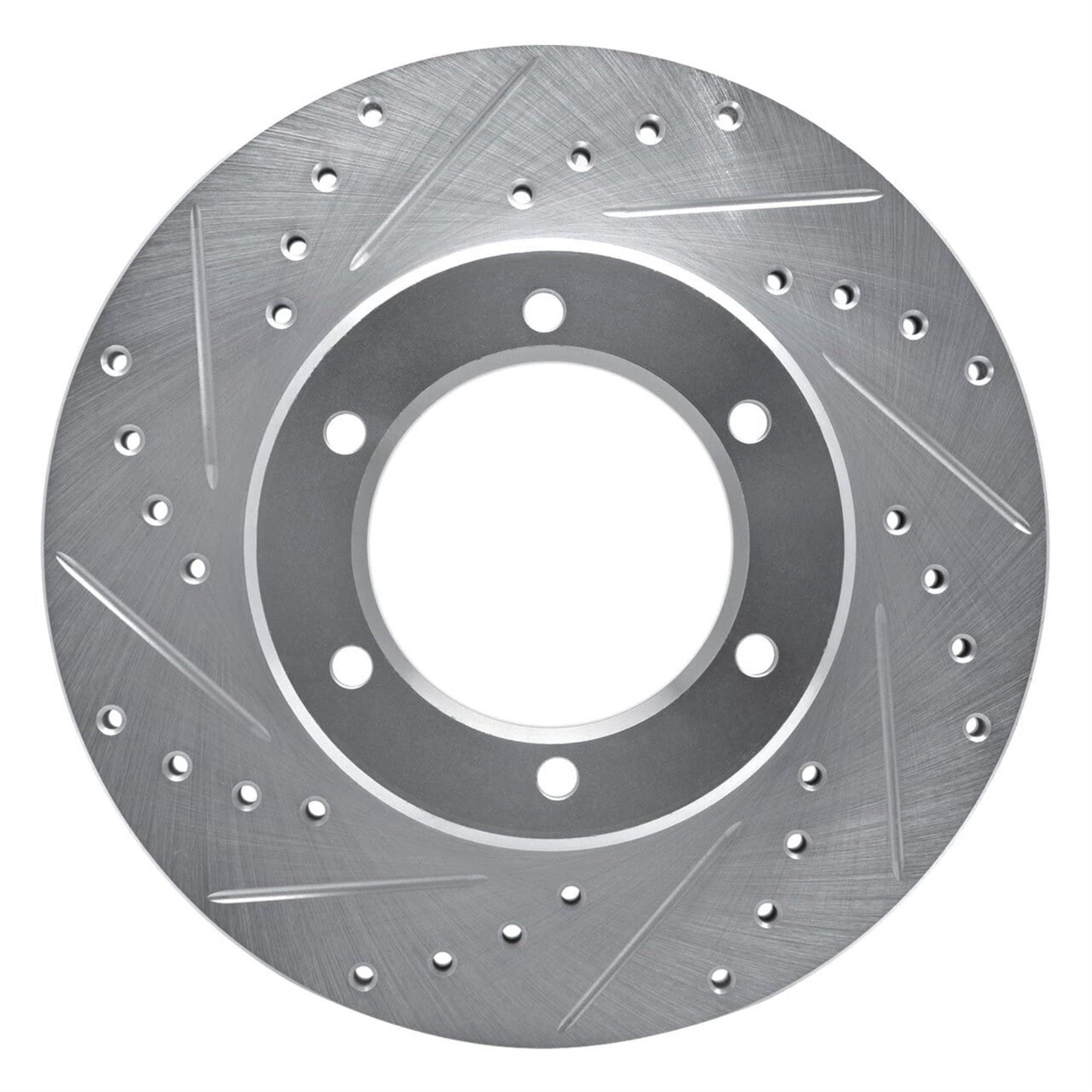 Brake Rotor - Drilled and Slotted - Silver 631-76102L