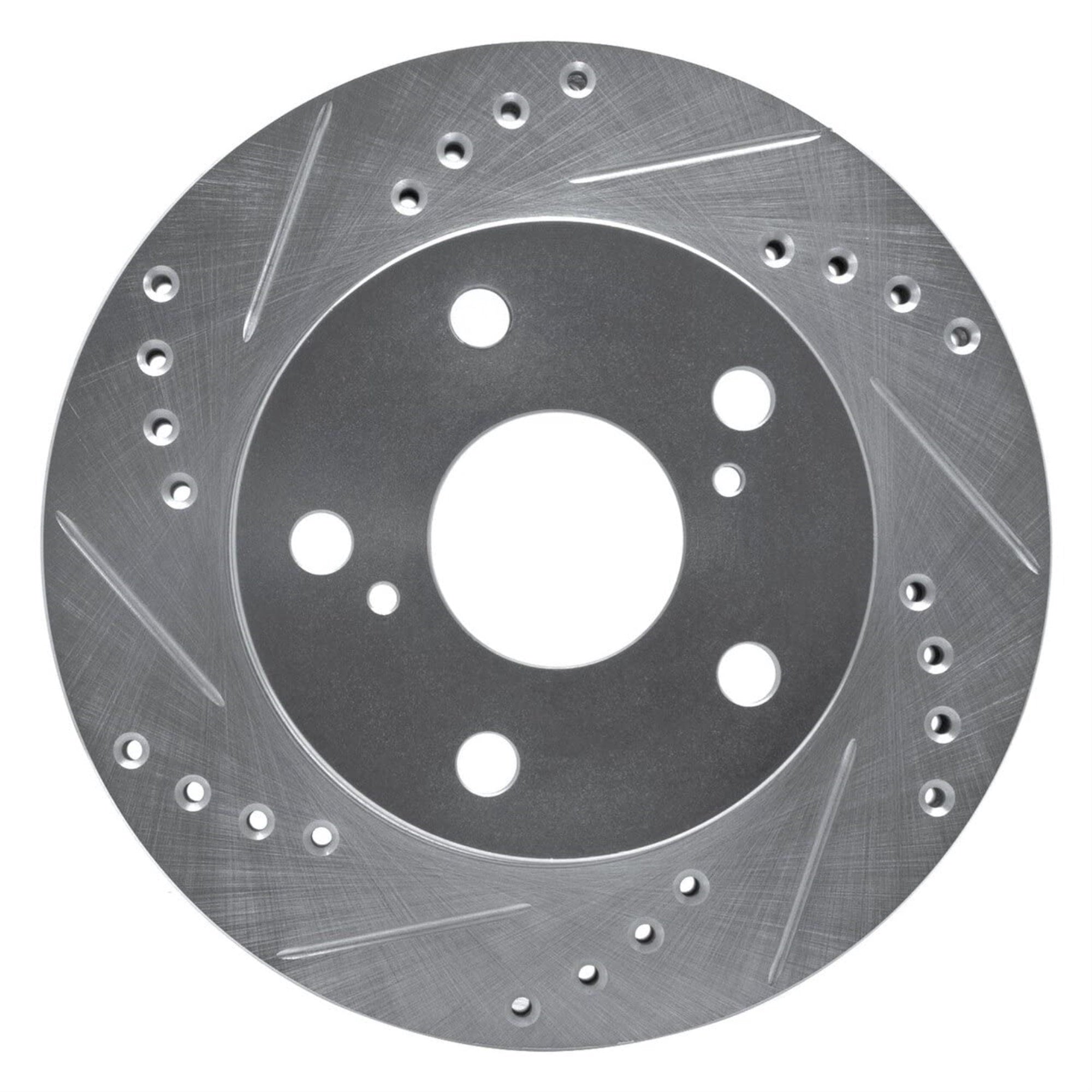 Brake Rotor - Drilled and Slotted - Silver 631-76108L