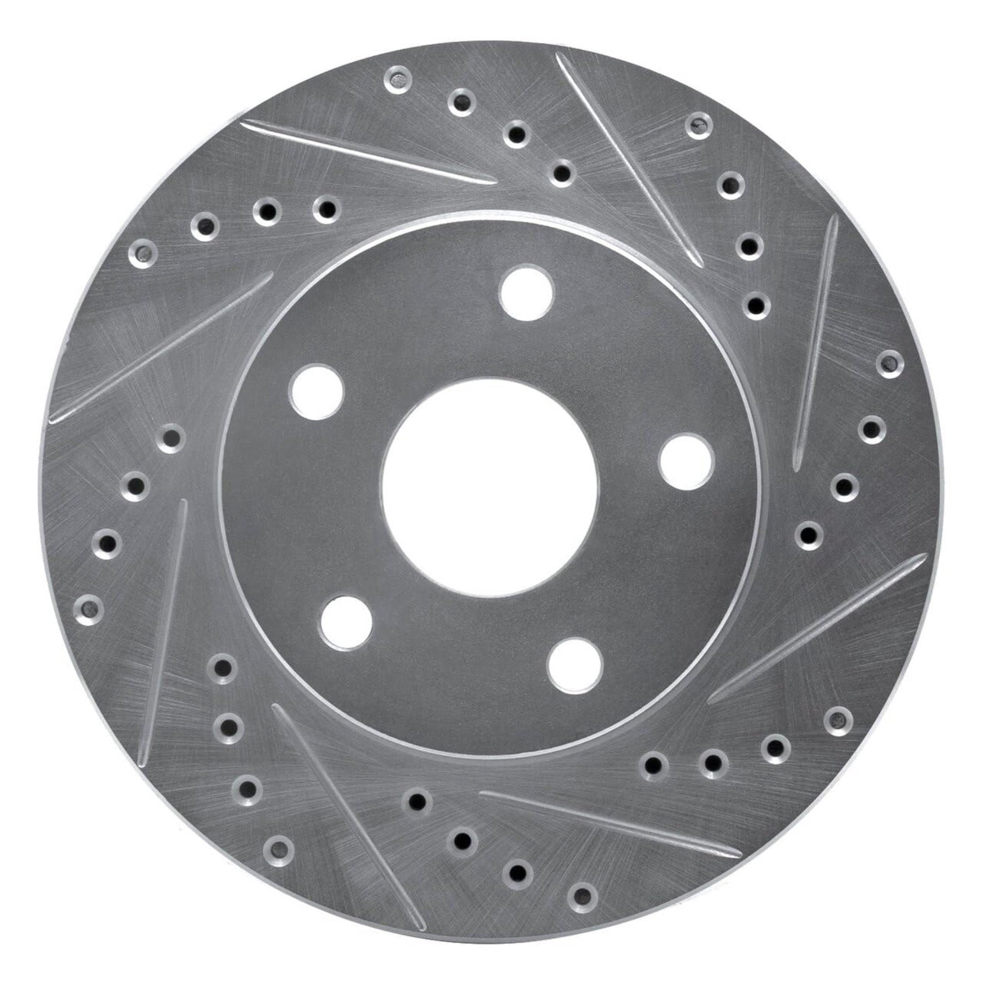 Brake Rotor - Drilled and Slotted - Silver 631-76111R