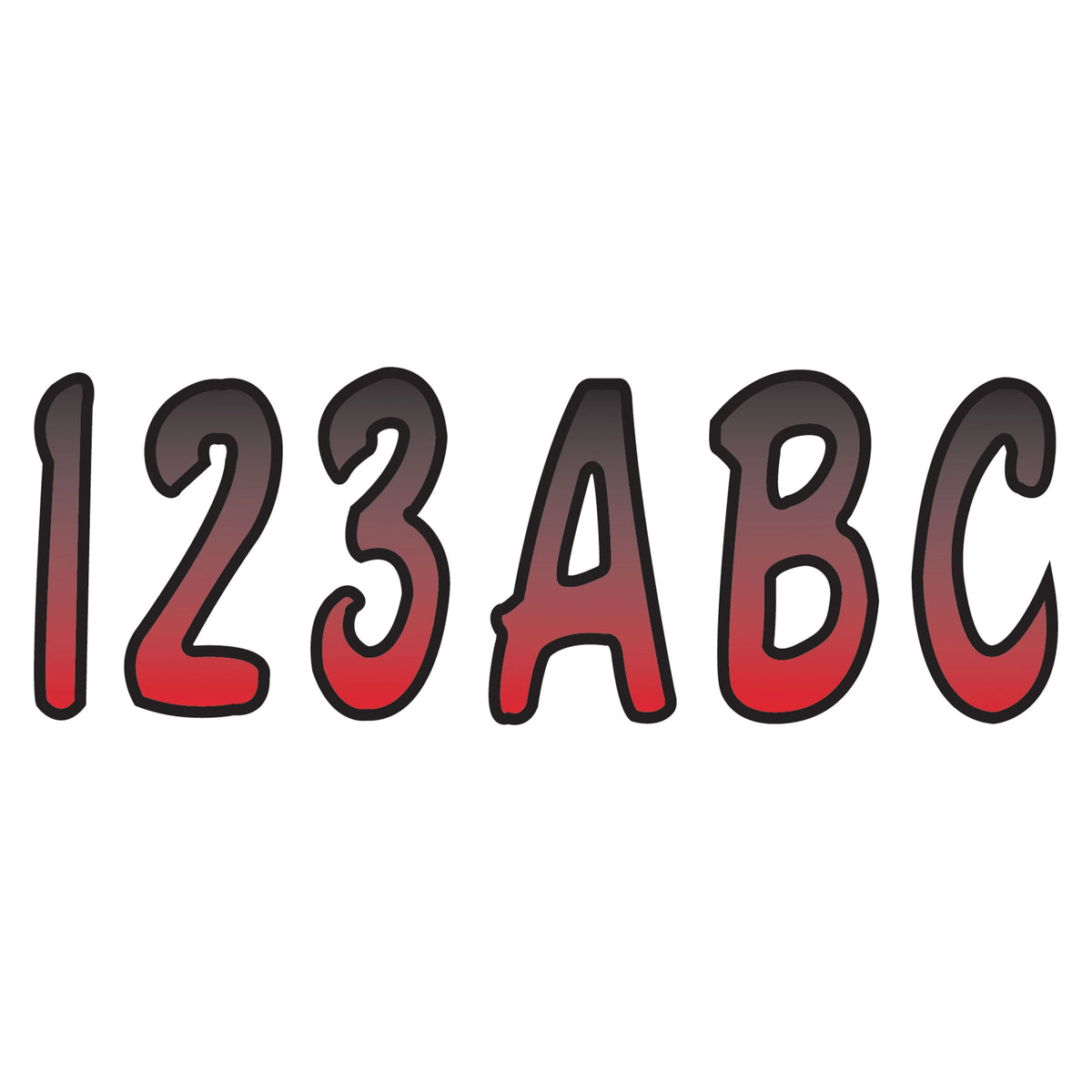 Hardline Products Rebkg200 200 Series 3 Letter/Number Kit - Red/Black