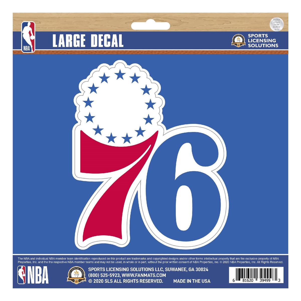 Philadelphia 76Ers Large Decal Sticker
