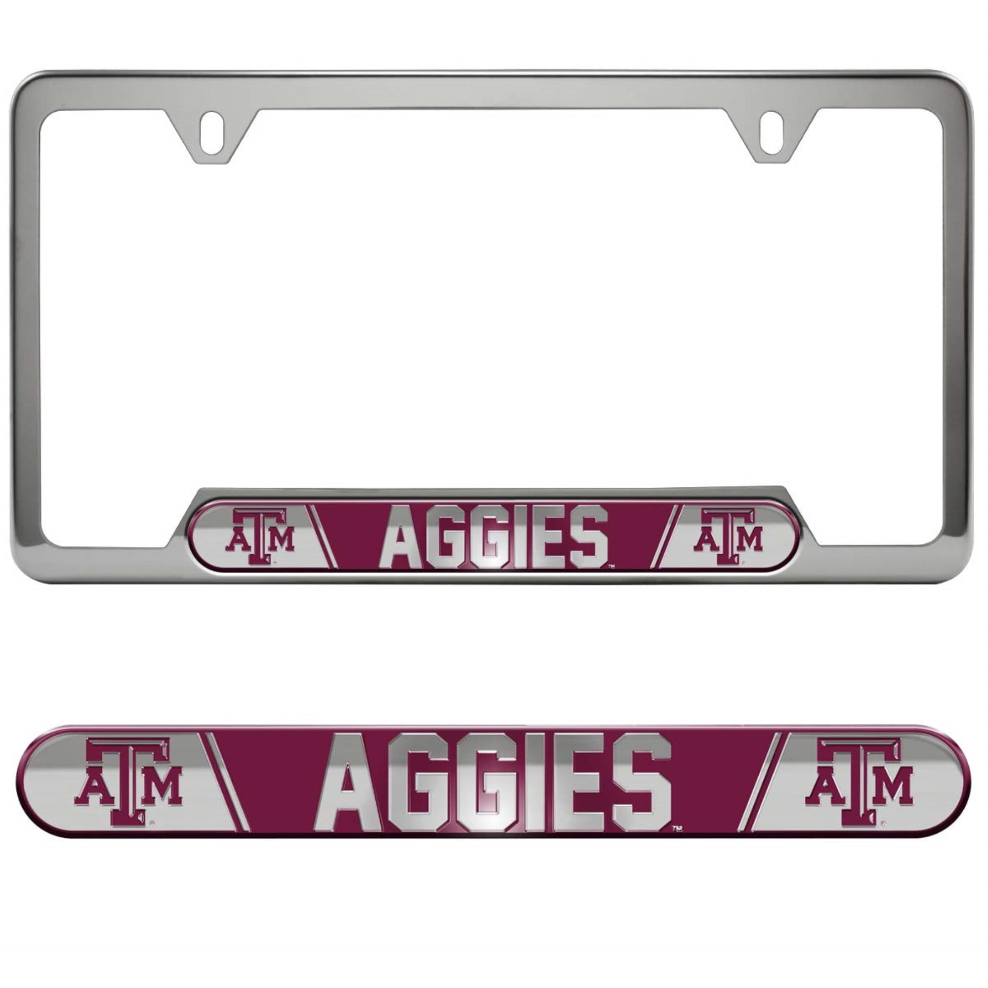 Texas A&M Embossed License Plate Frame, 6.25In X 12.25In