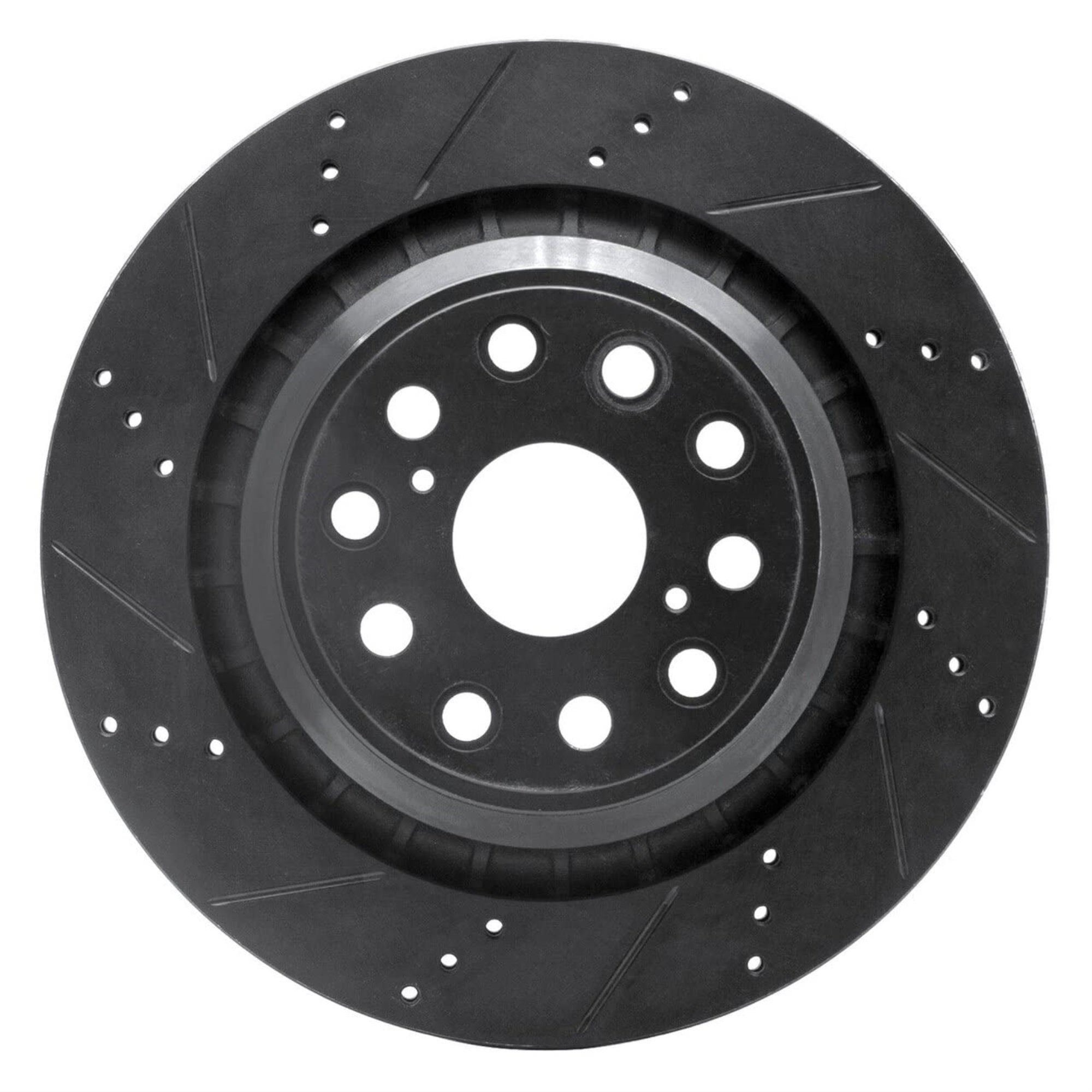 Brake Rotor - Drilled And Slotted - Black 633-75021D