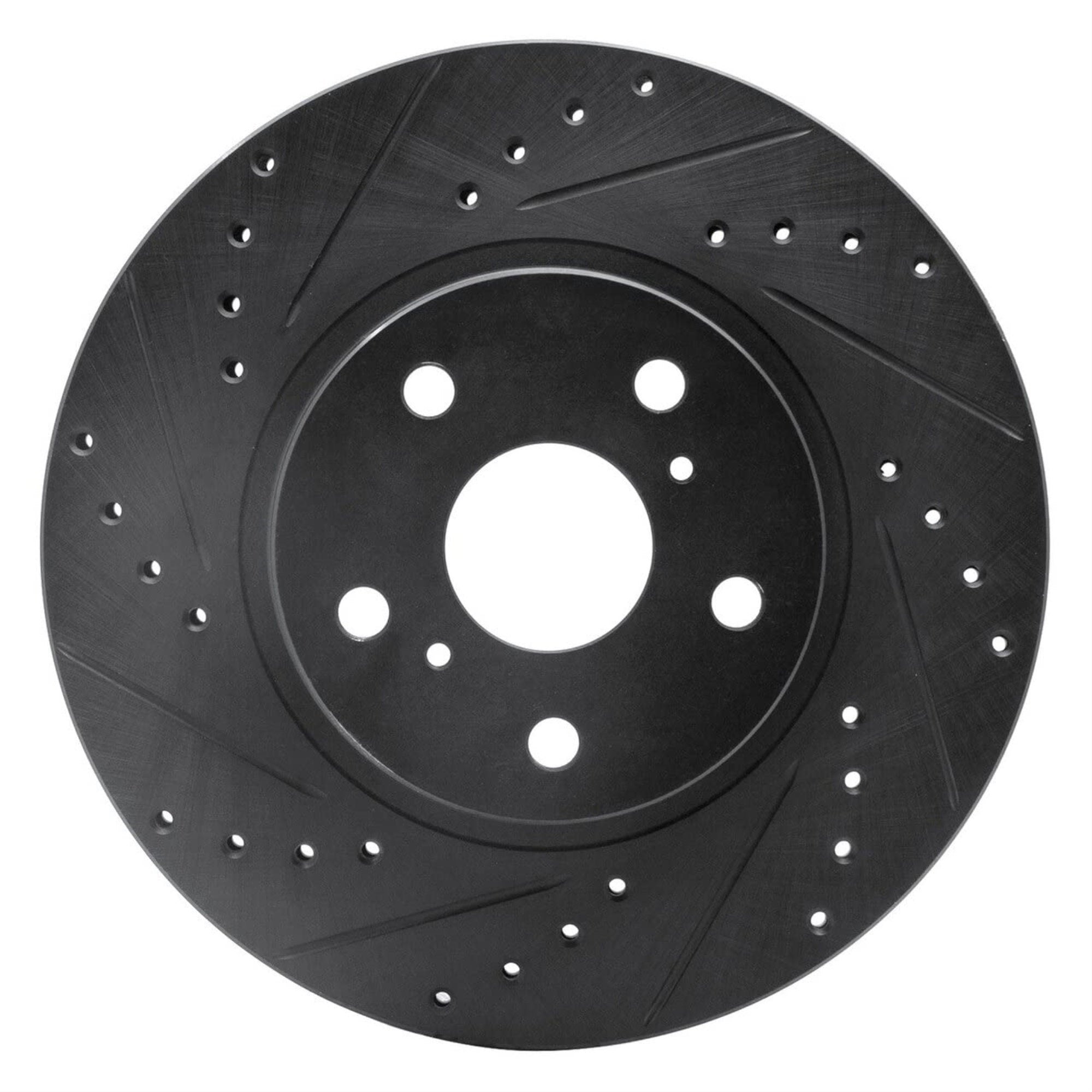 Brake Rotor - Drilled and Slotted - Black 633-76028L