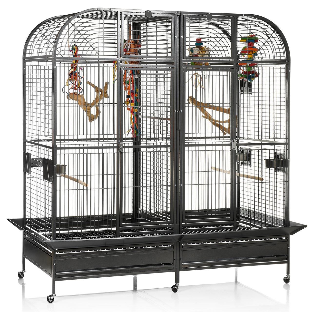64'X32' Double Macaw Cage With Removable Divider 6432 Black