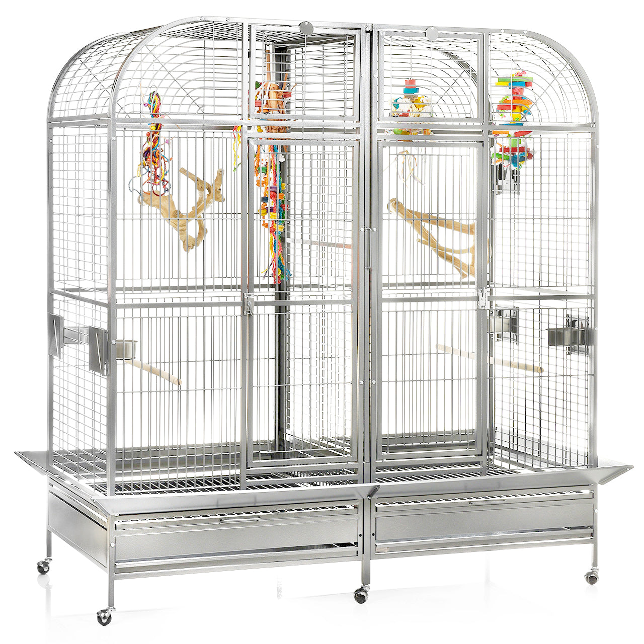 64'X32' Double Macaw Cage With Removable Divider 6432 Platinum